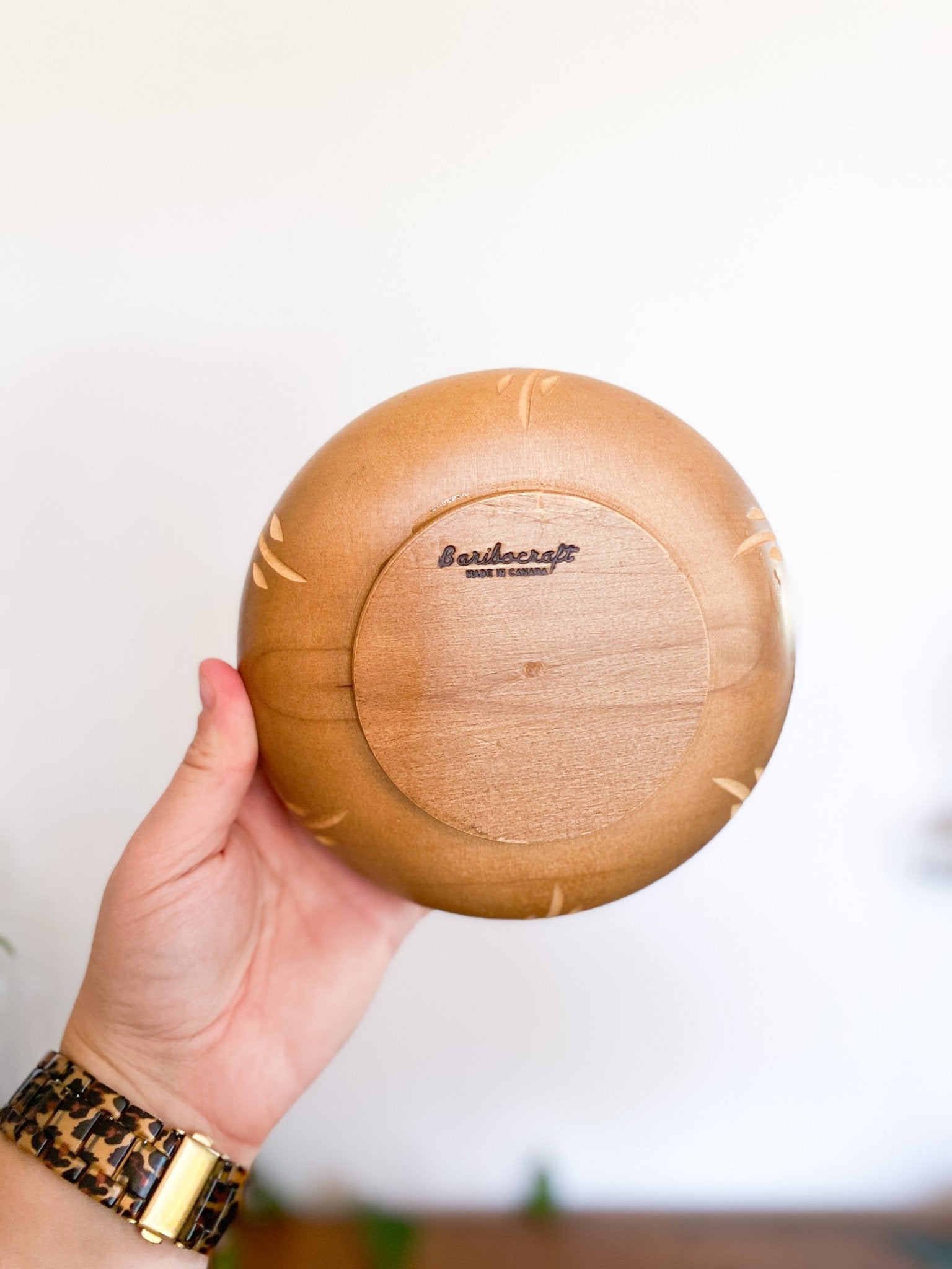 Baribocraft Set of Maple Wooden Bowls with Wheat Pattern - Perth Market