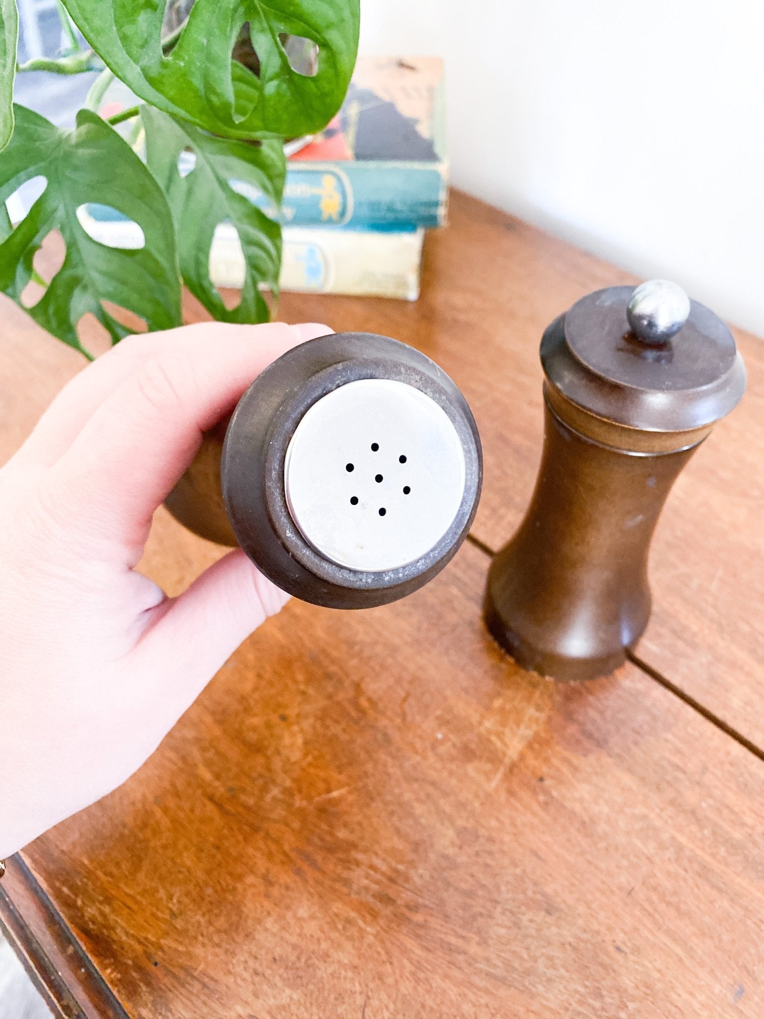 Darkened Wooden Salt & Pepper Shakers - Perth Market