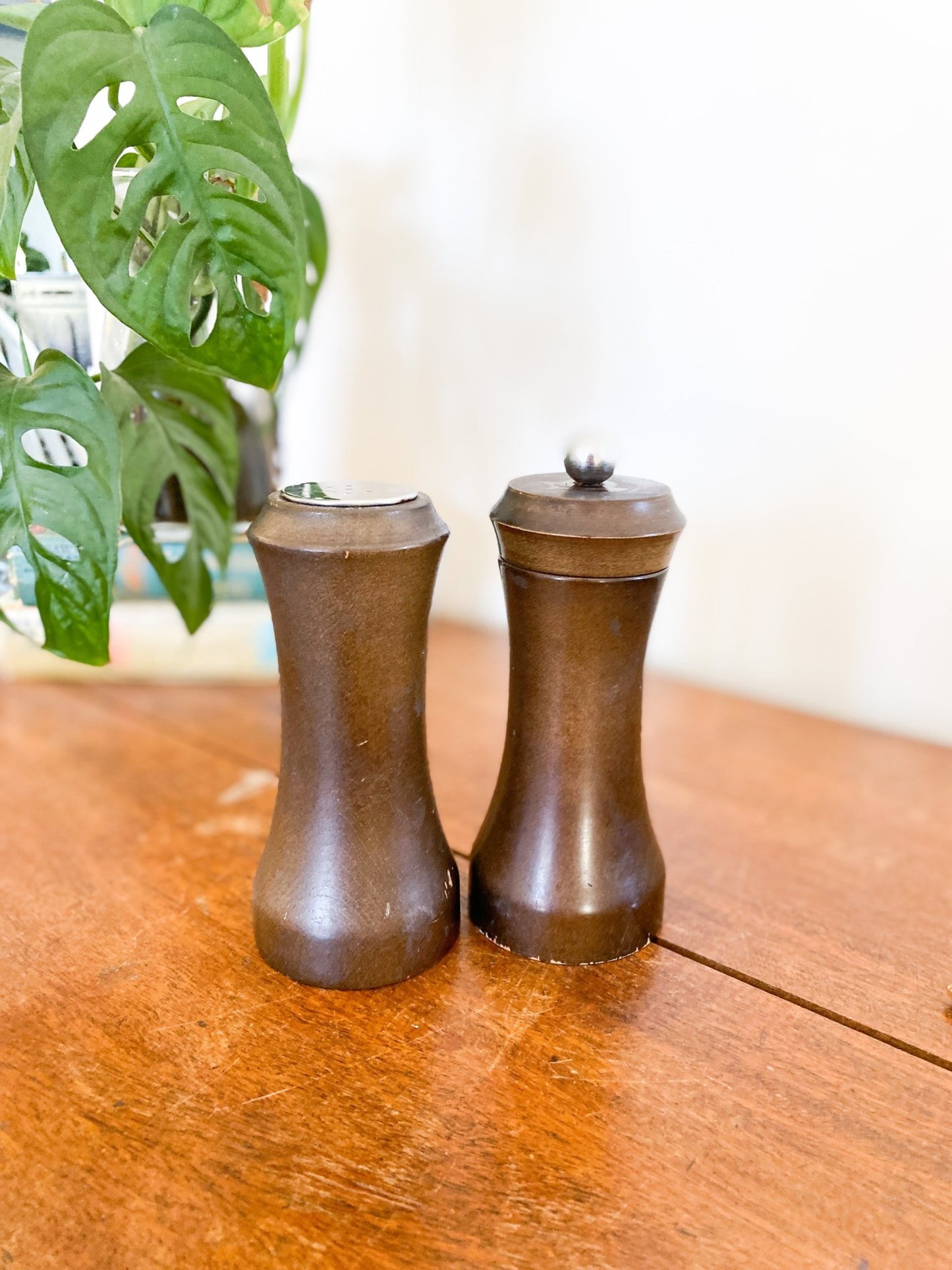 Darkened Wooden Salt & Pepper Shakers - Perth Market