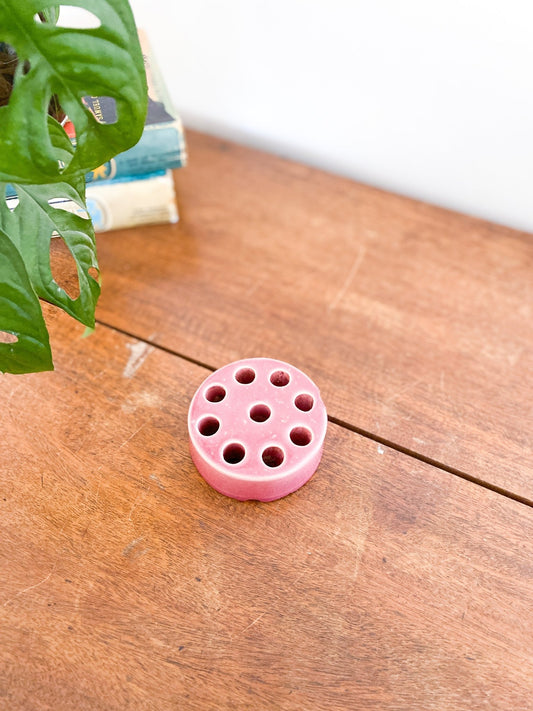 Pink Ceramic Floral Flower Frog - Perth Market