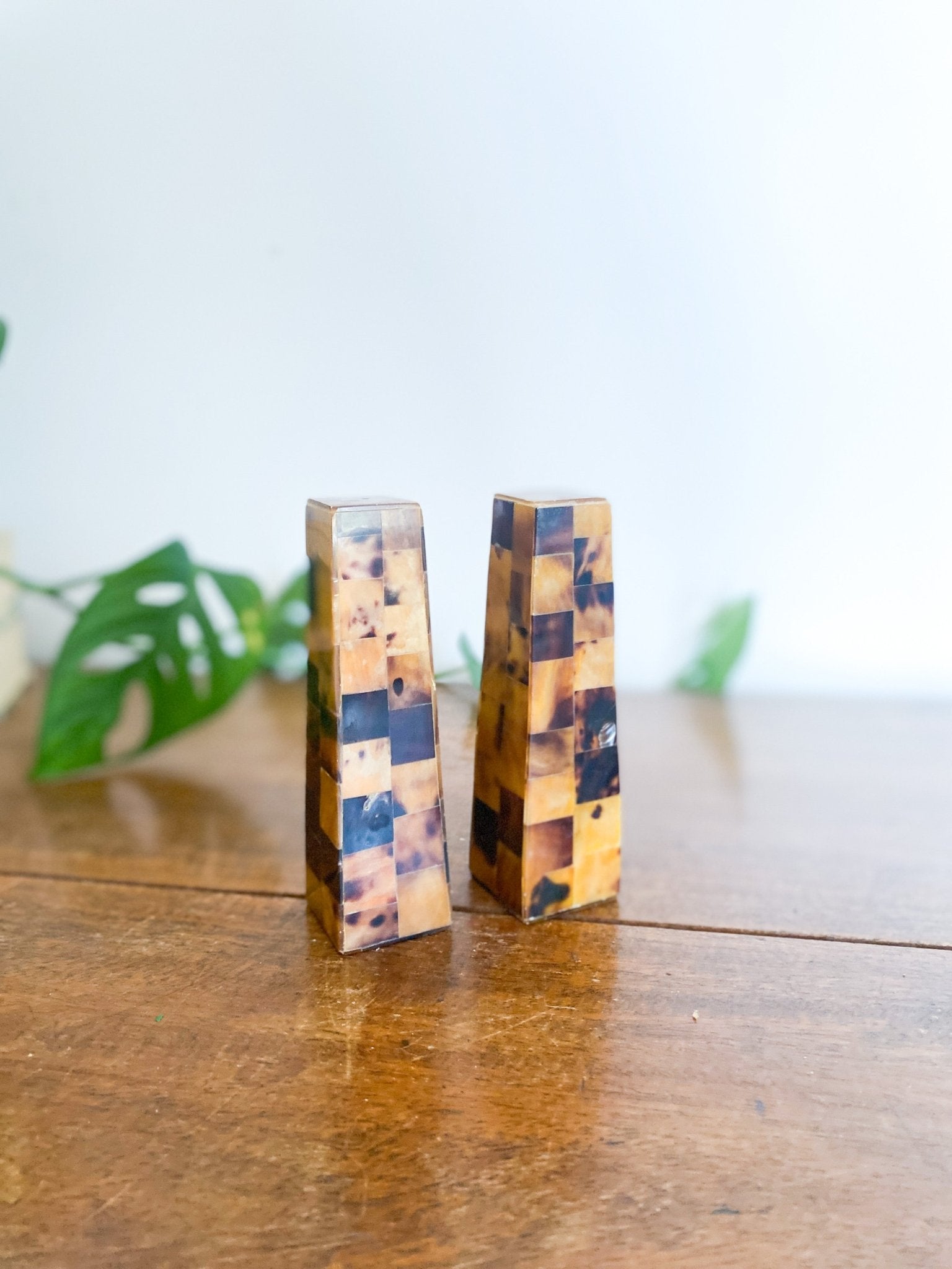 Tall Wooden Mid Century Salt and Pepper Triangle Shakers - Perth Market