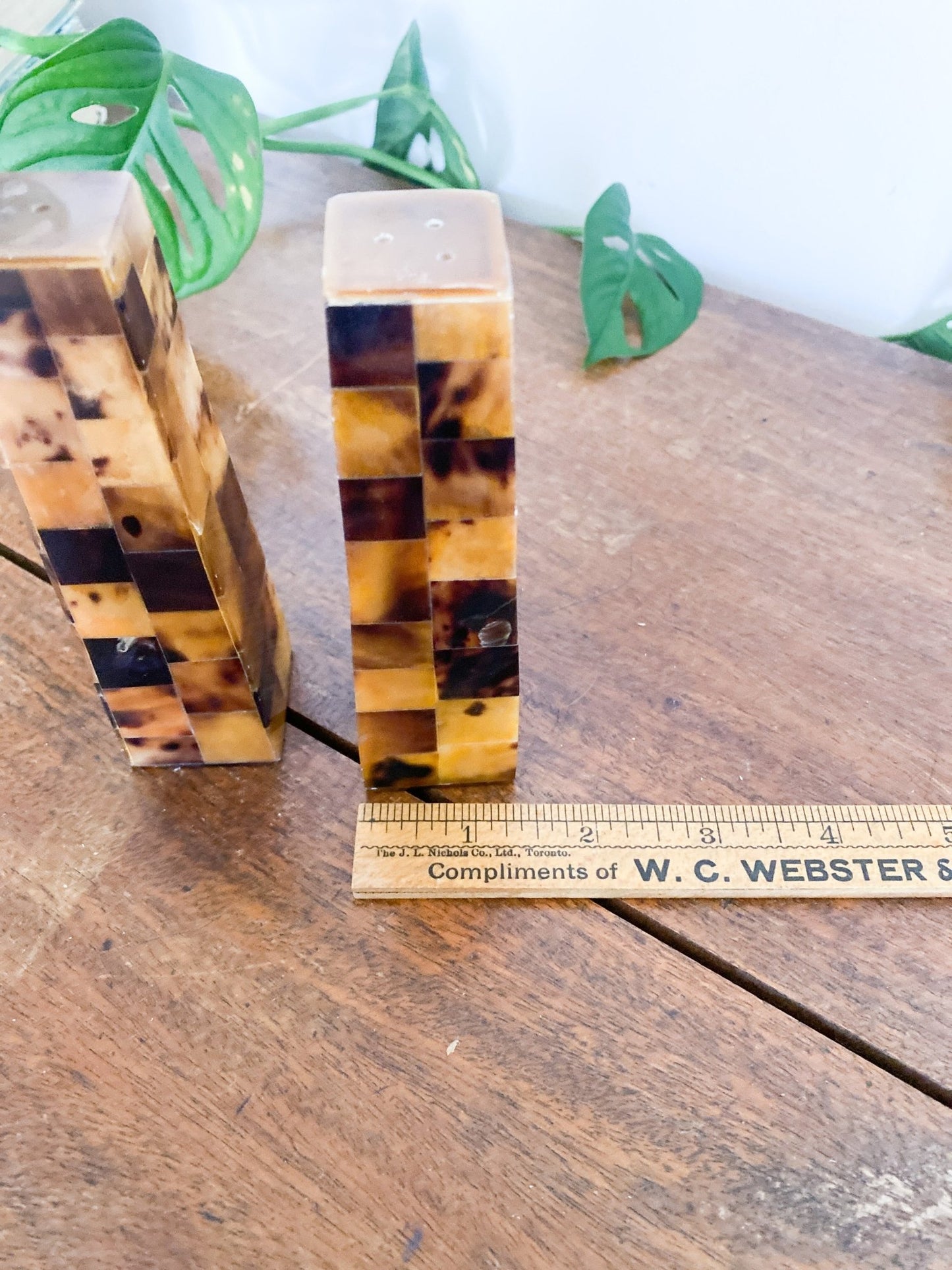 Tall Wooden Mid Century Salt and Pepper Triangle Shakers - Perth Market