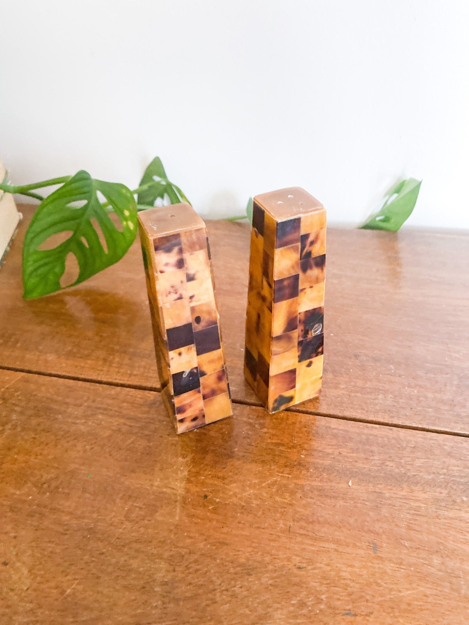 Tall Wooden Mid Century Salt and Pepper Triangle Shakers - Perth Market