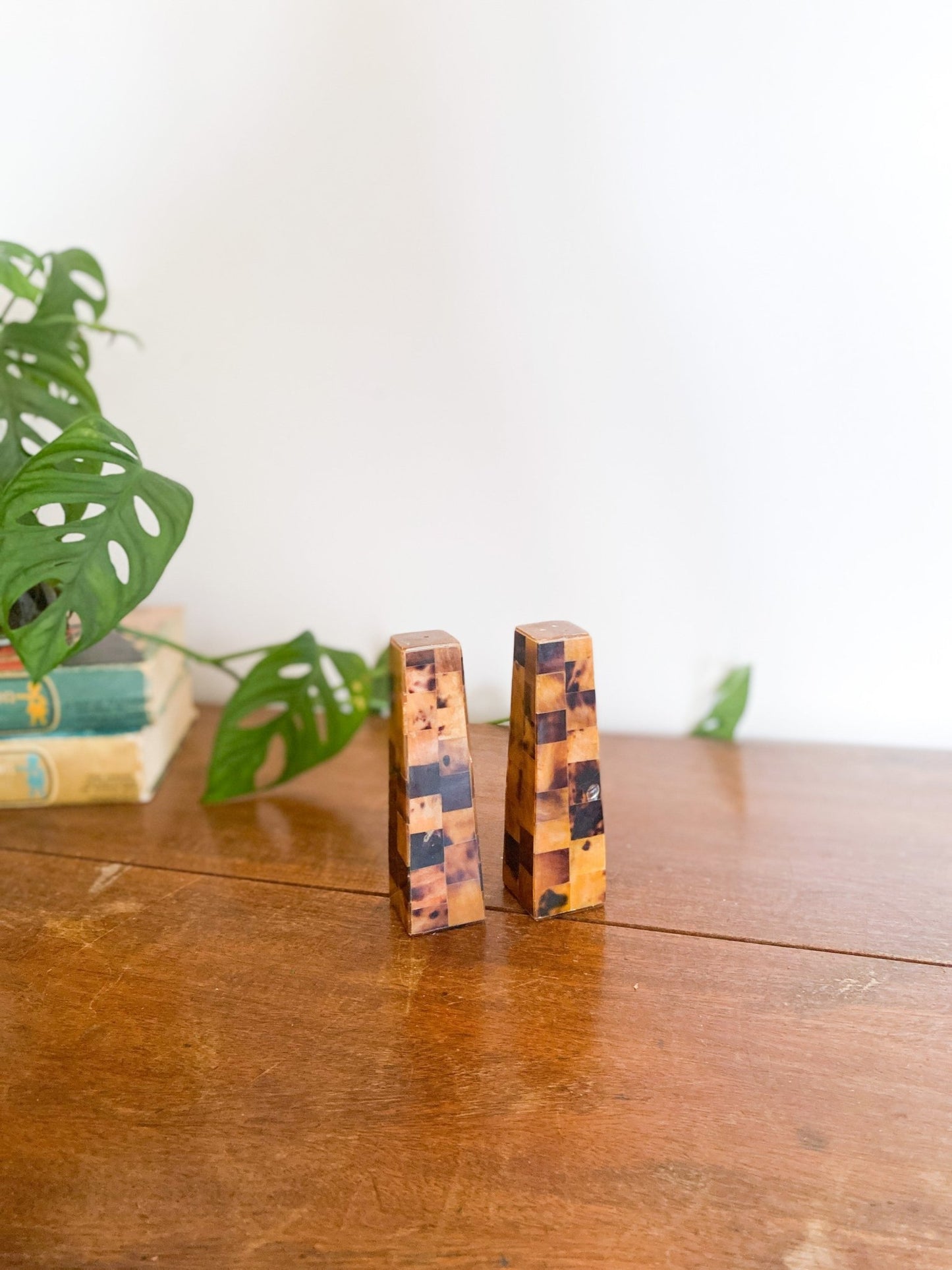 Tall Wooden Mid Century Salt and Pepper Triangle Shakers - Perth Market