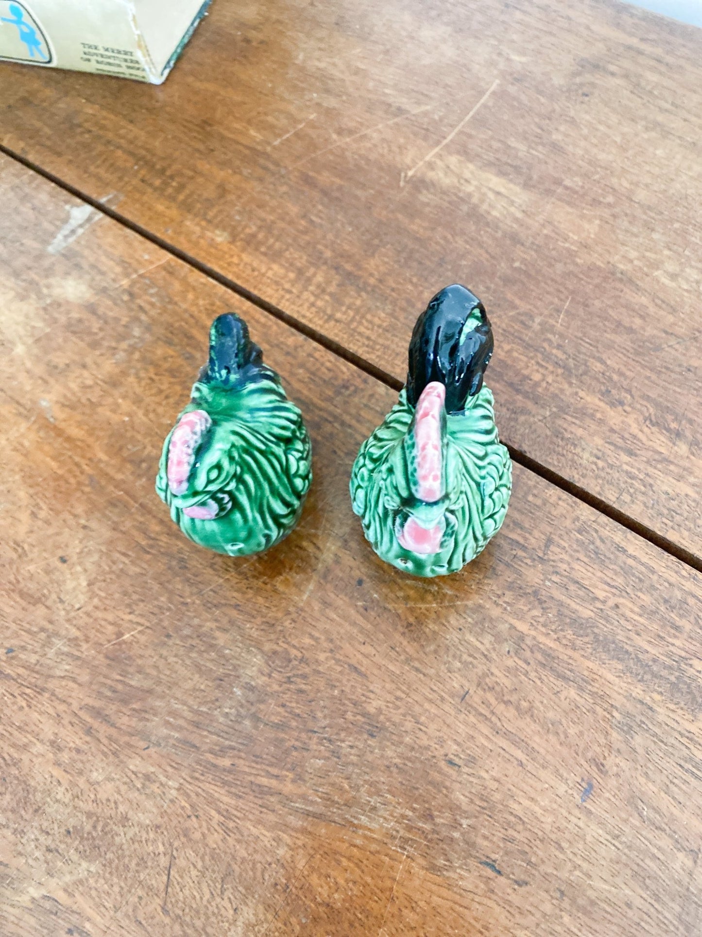 Vintage Chicken + Rooster Green Salt + Pepper Shakers - Perth Market