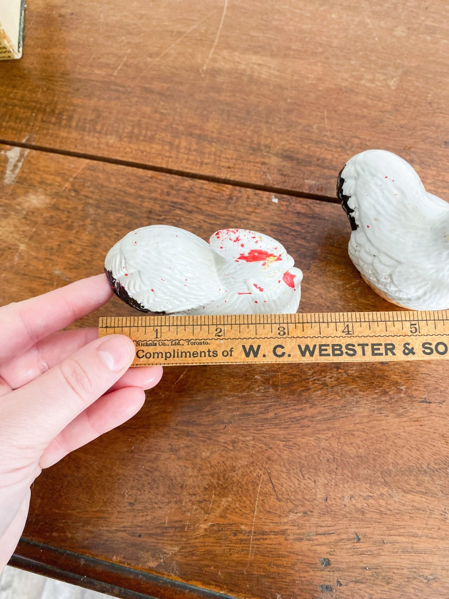 Vintage Chicken & Rooster White, Red Salt & Pepper Shakers - Perth Market