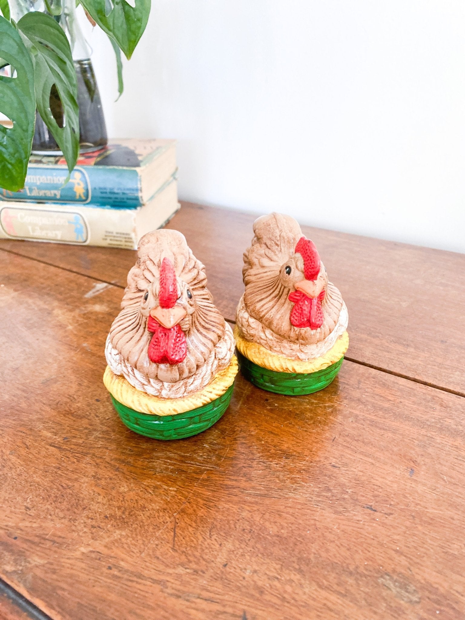 Vintage Chickens on a Basket Salt + Pepper Shakers - Perth Market