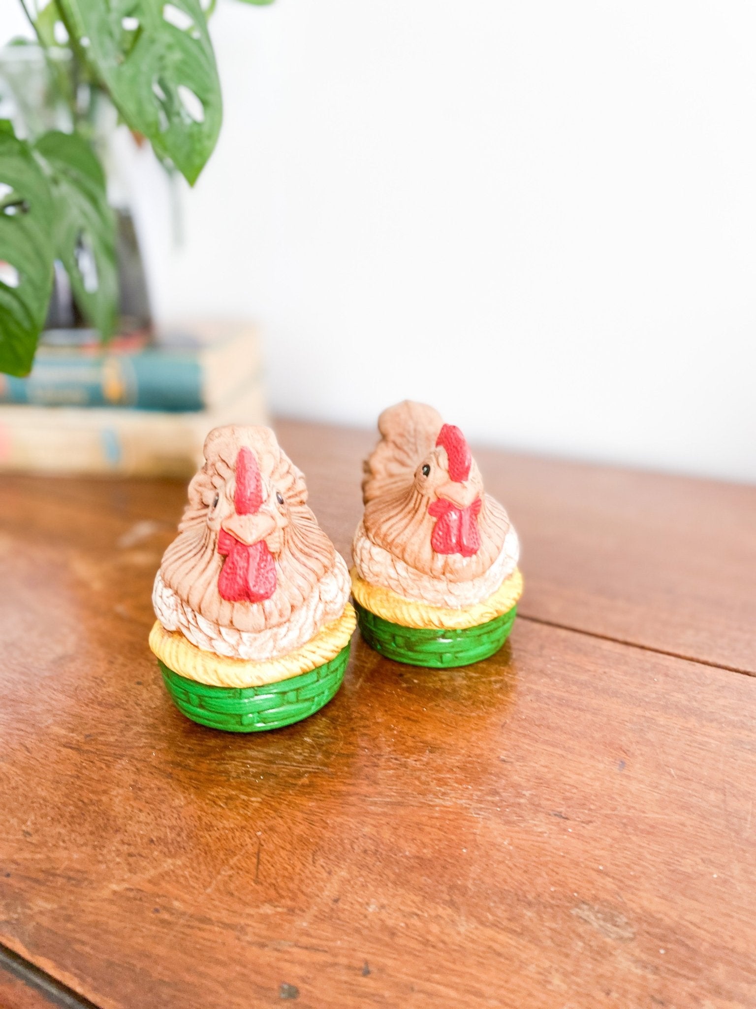 Vintage Chickens on a Basket Salt + Pepper Shakers - Perth Market