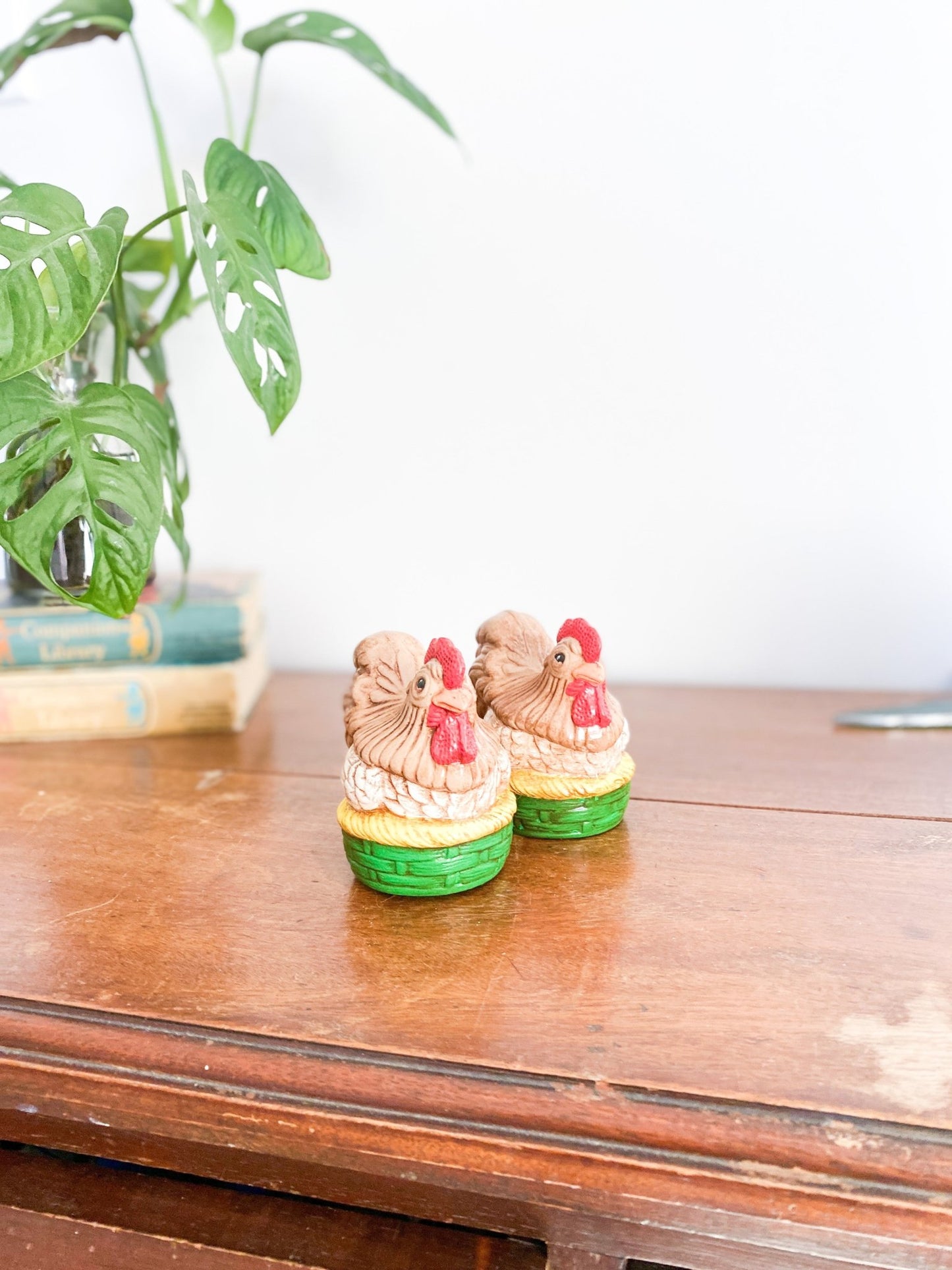 Vintage Chickens on a Basket Salt + Pepper Shakers - Perth Market