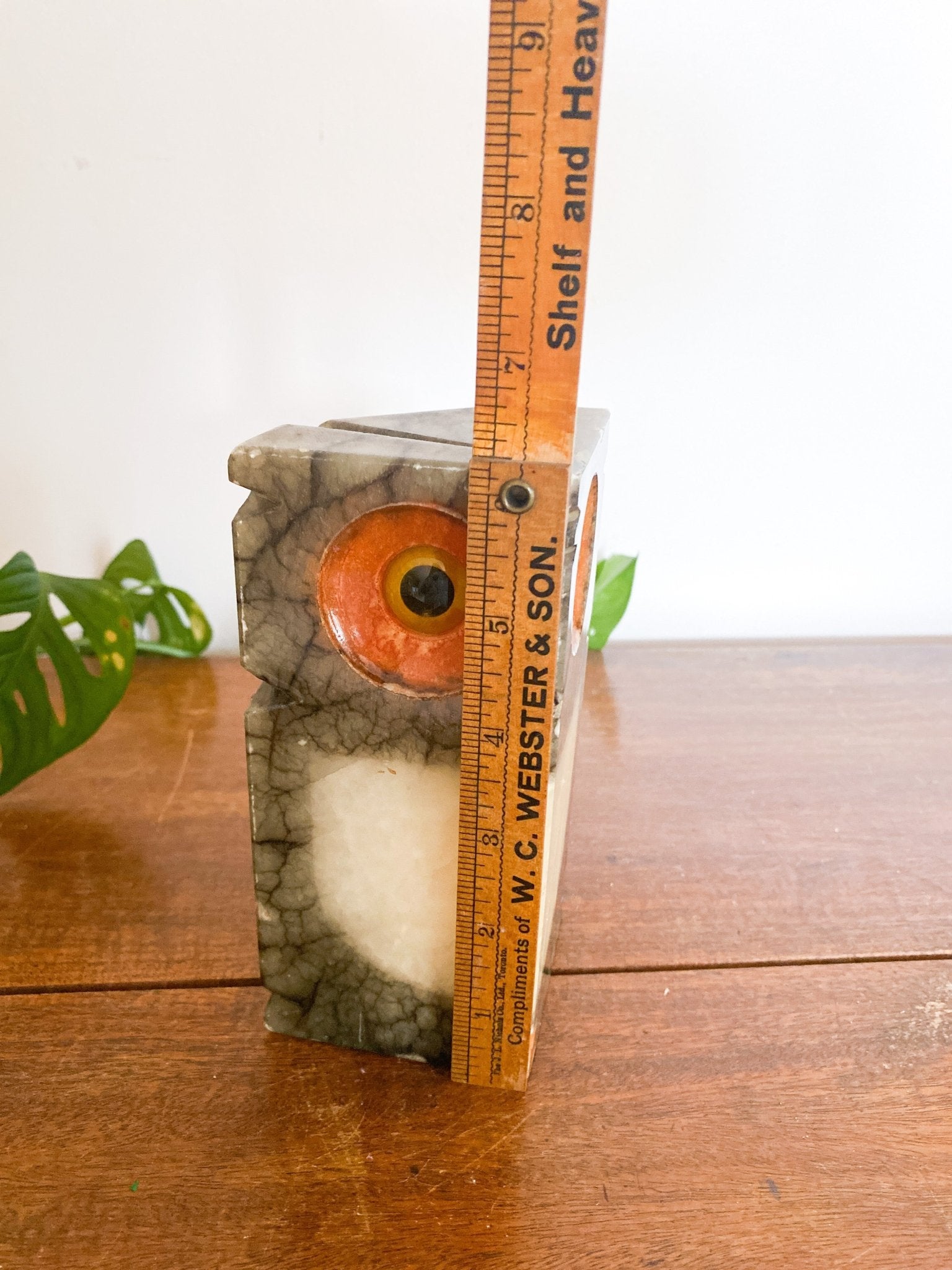 Vintage Italian Alabaster Carved Owl Bookend - Perth Market