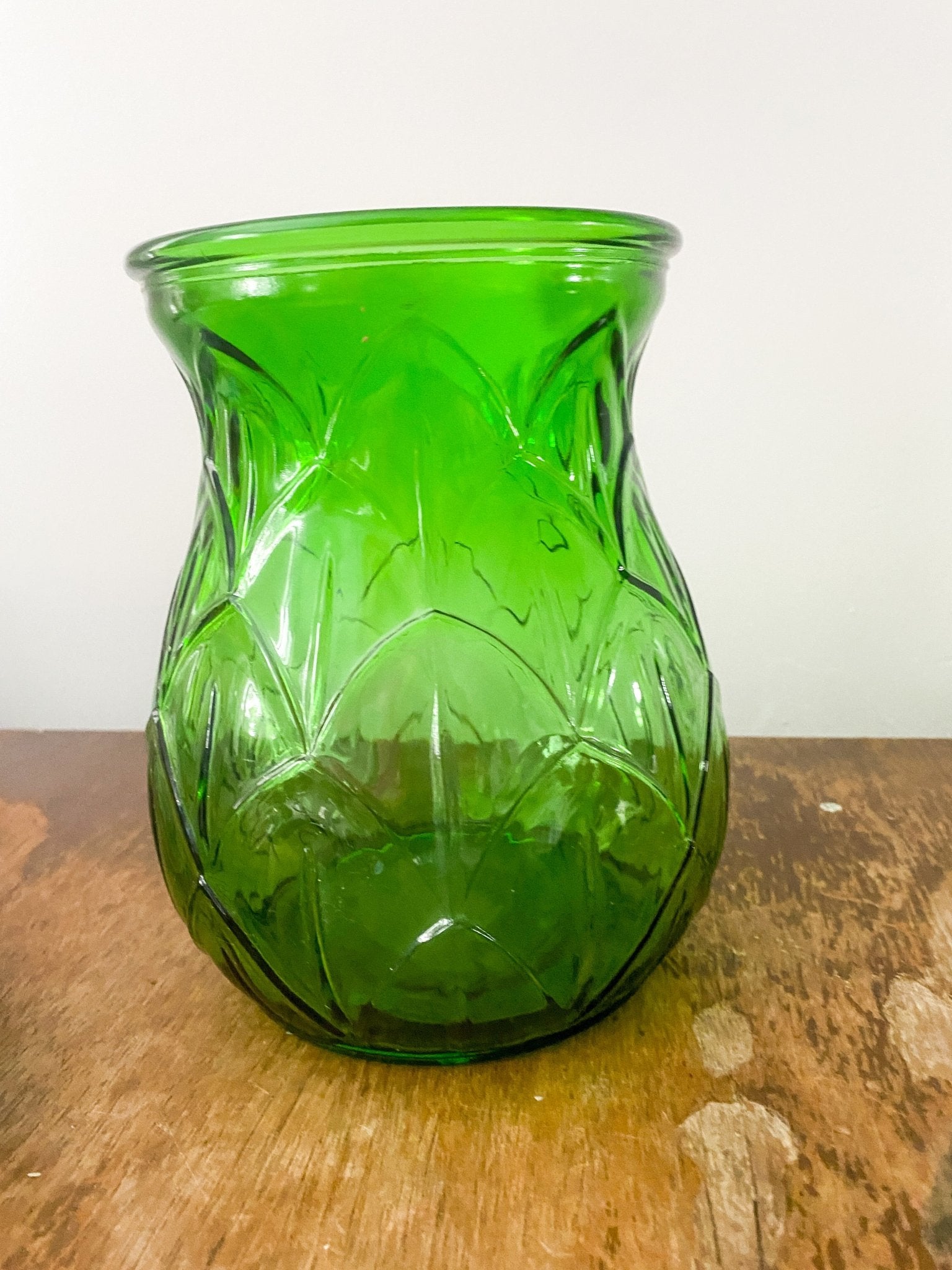 A.I. Lorenzen Owens-Illinois Green Depression Glass Vase - Perth Market