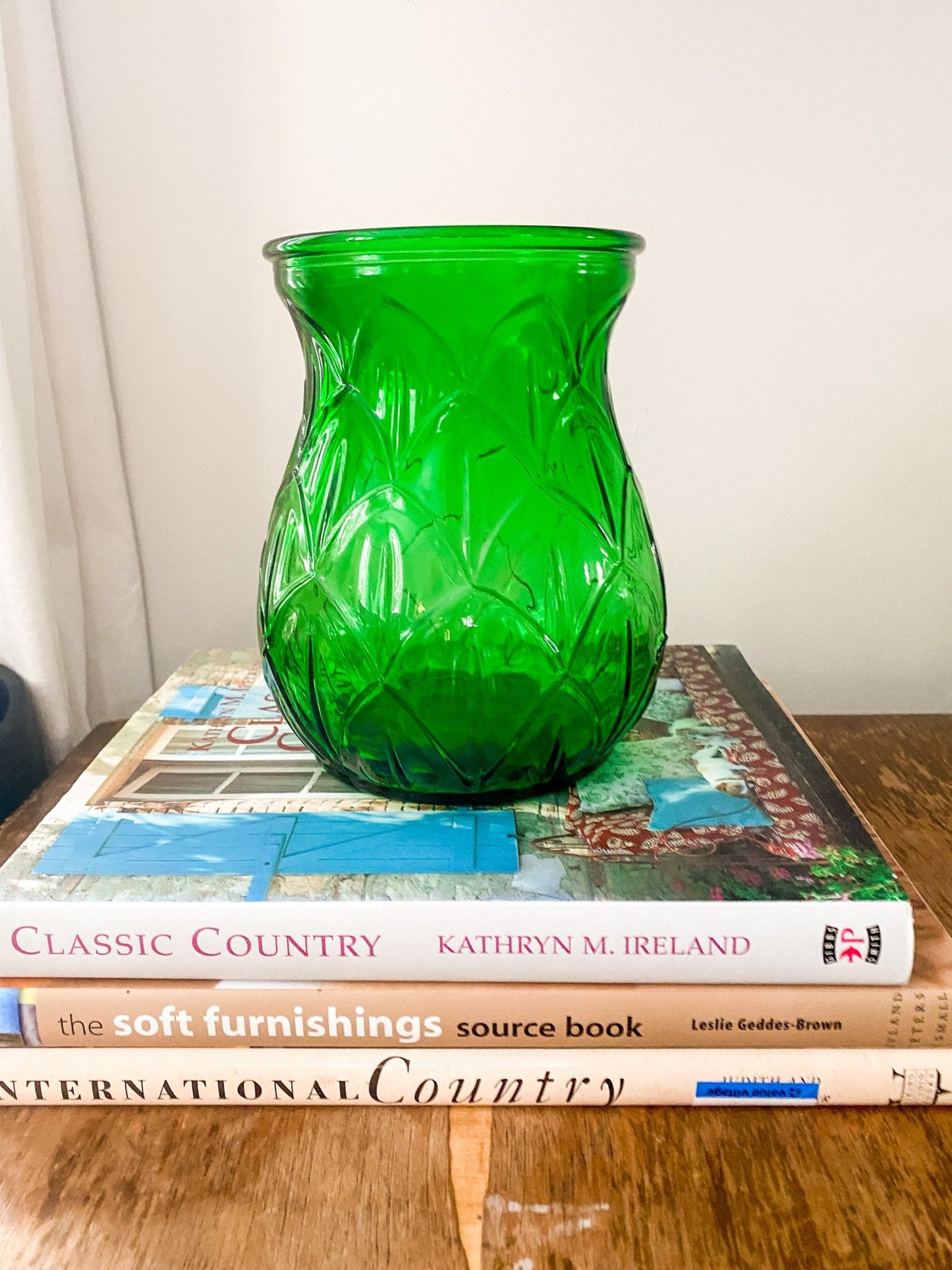 A.I. Lorenzen Owens-Illinois Green Depression Glass Vase - Perth Market