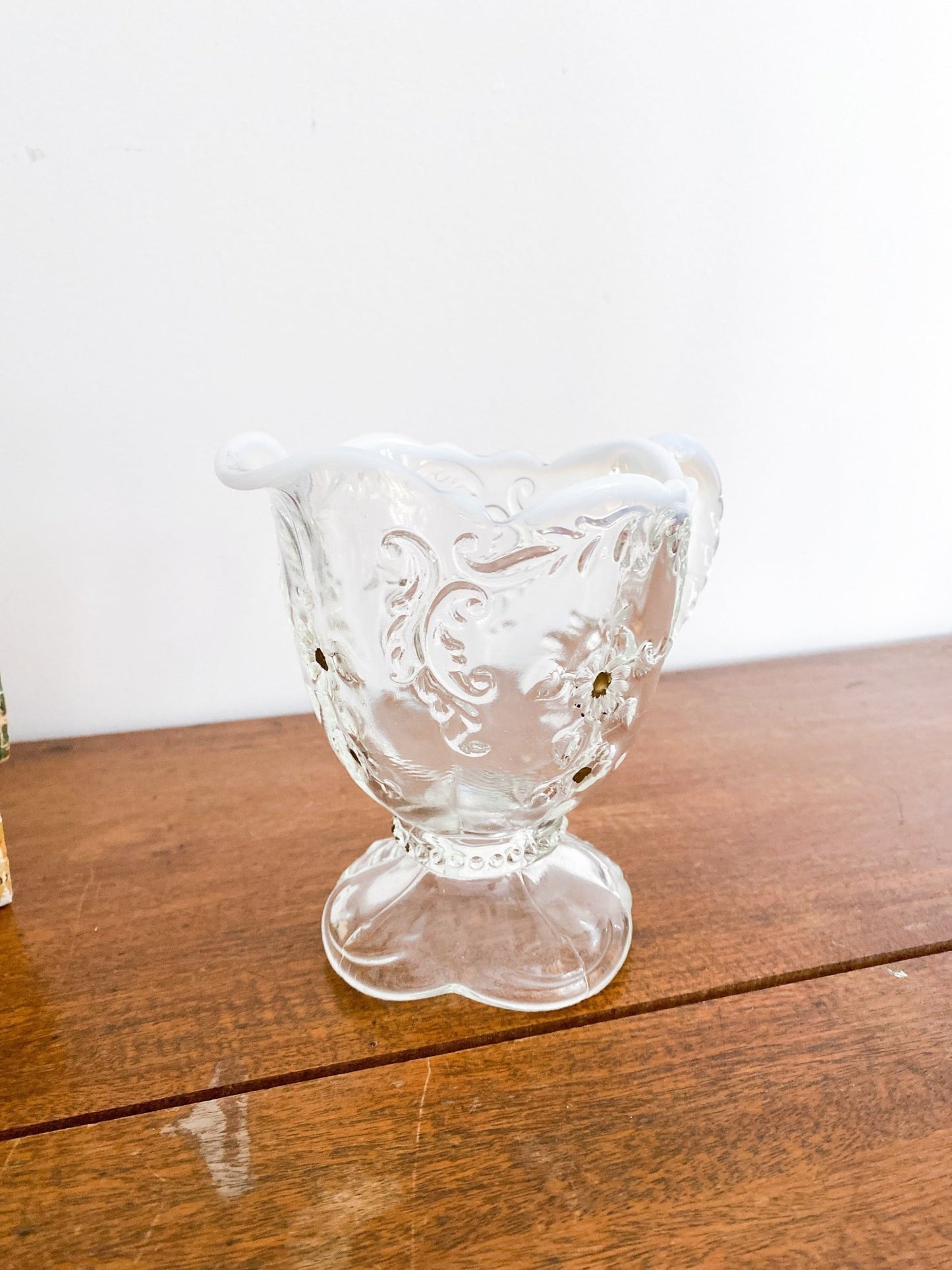 Antique EAPG Northwood Intaglio White Opalescent Creamer - Perth Market