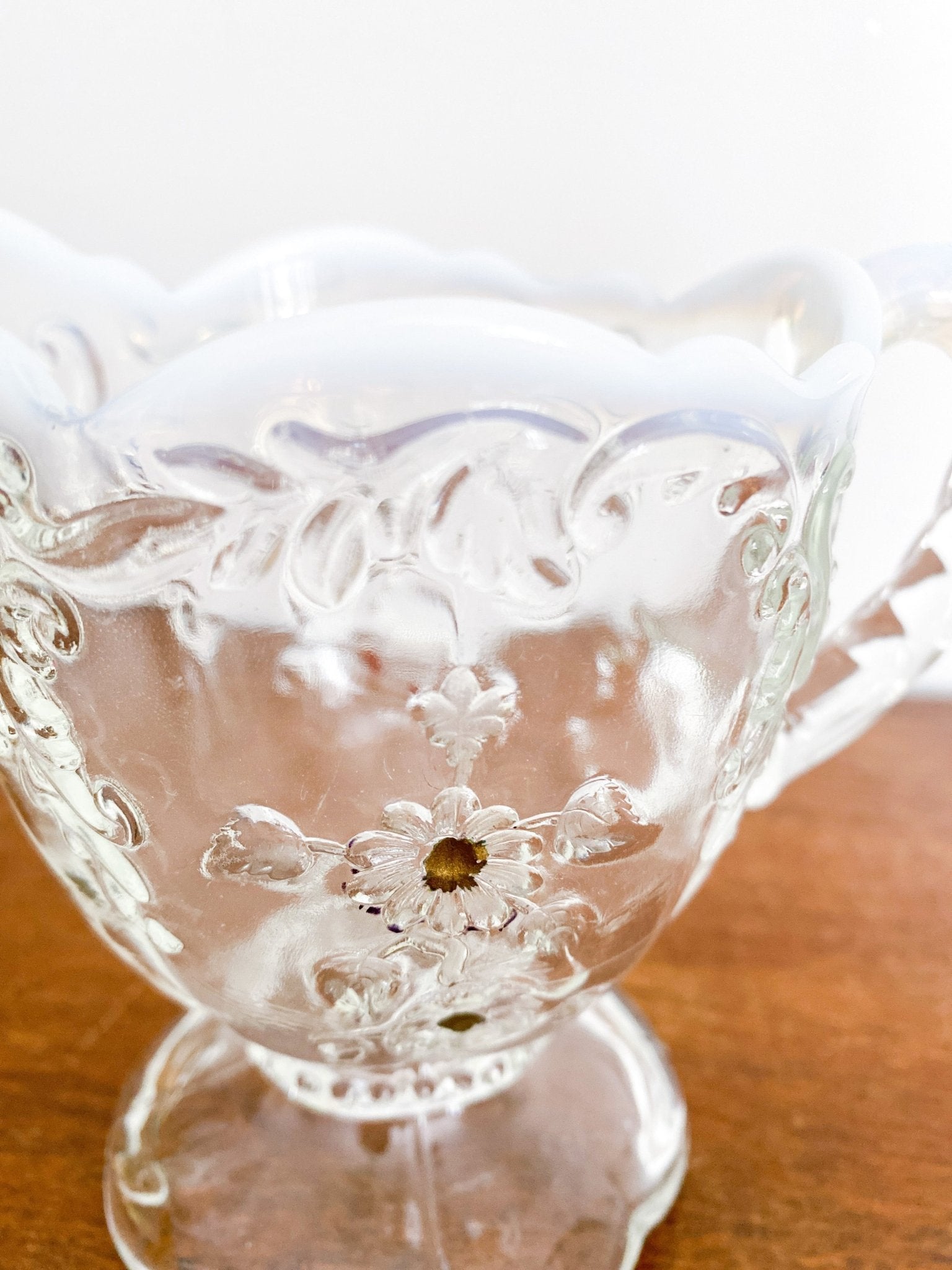 Antique EAPG Northwood Intaglio White Opalescent Creamer - Perth Market