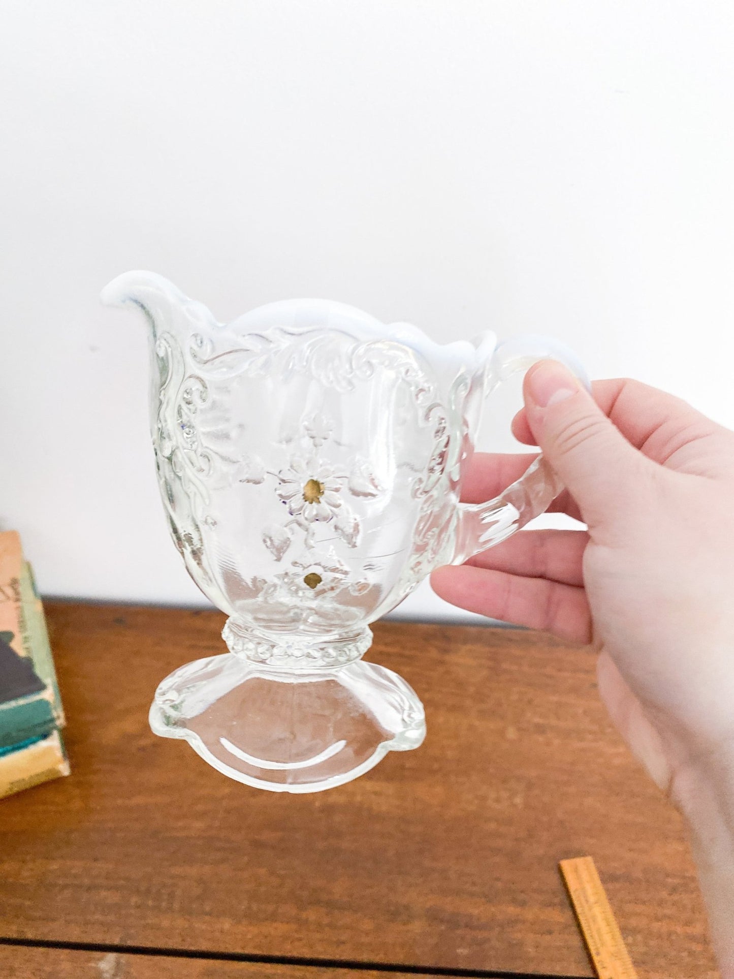 Antique EAPG Northwood Intaglio White Opalescent Creamer - Perth Market