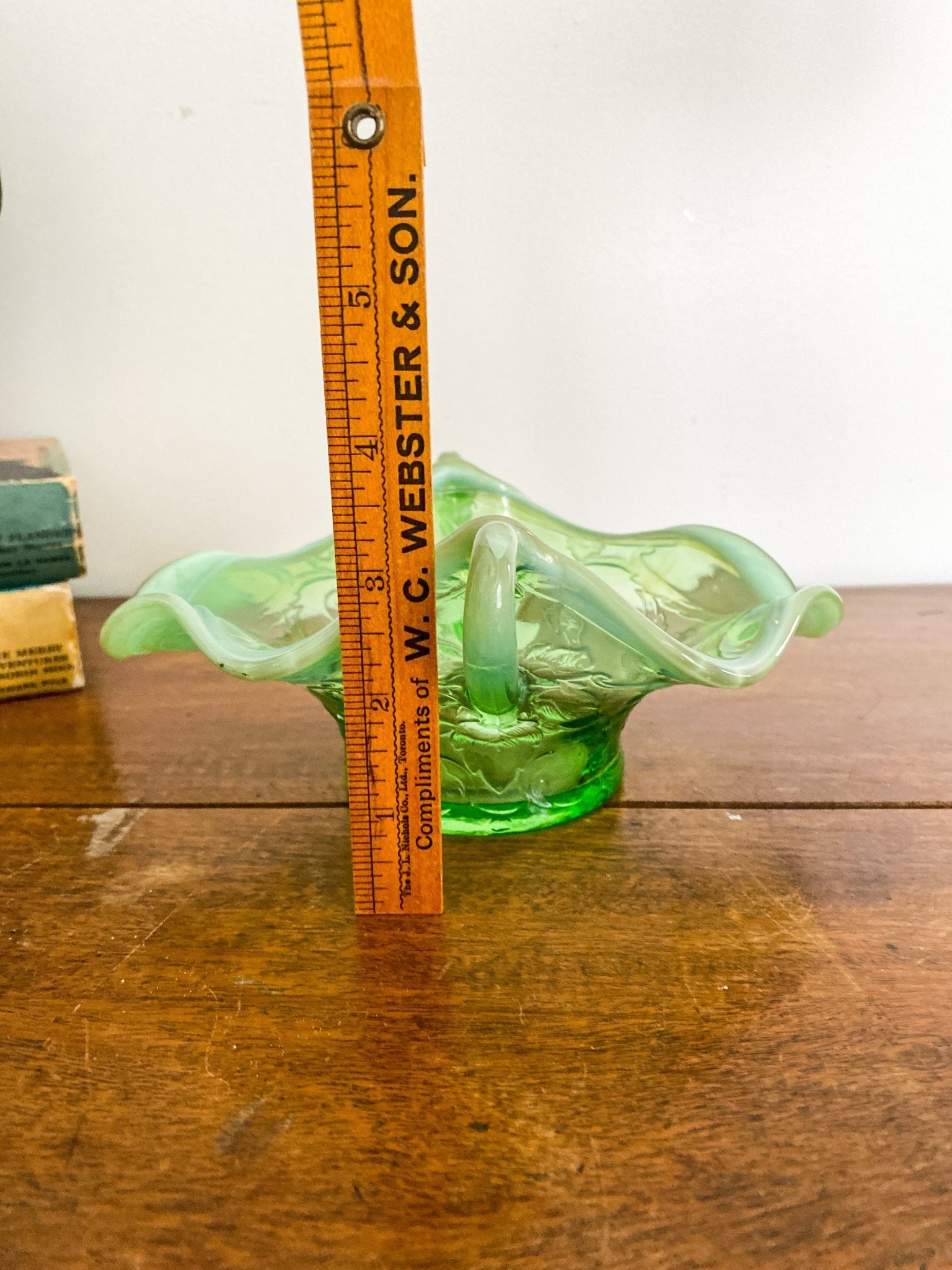 Antique Edwardian Style Green Opalescent Candy Bowl - Perth Market