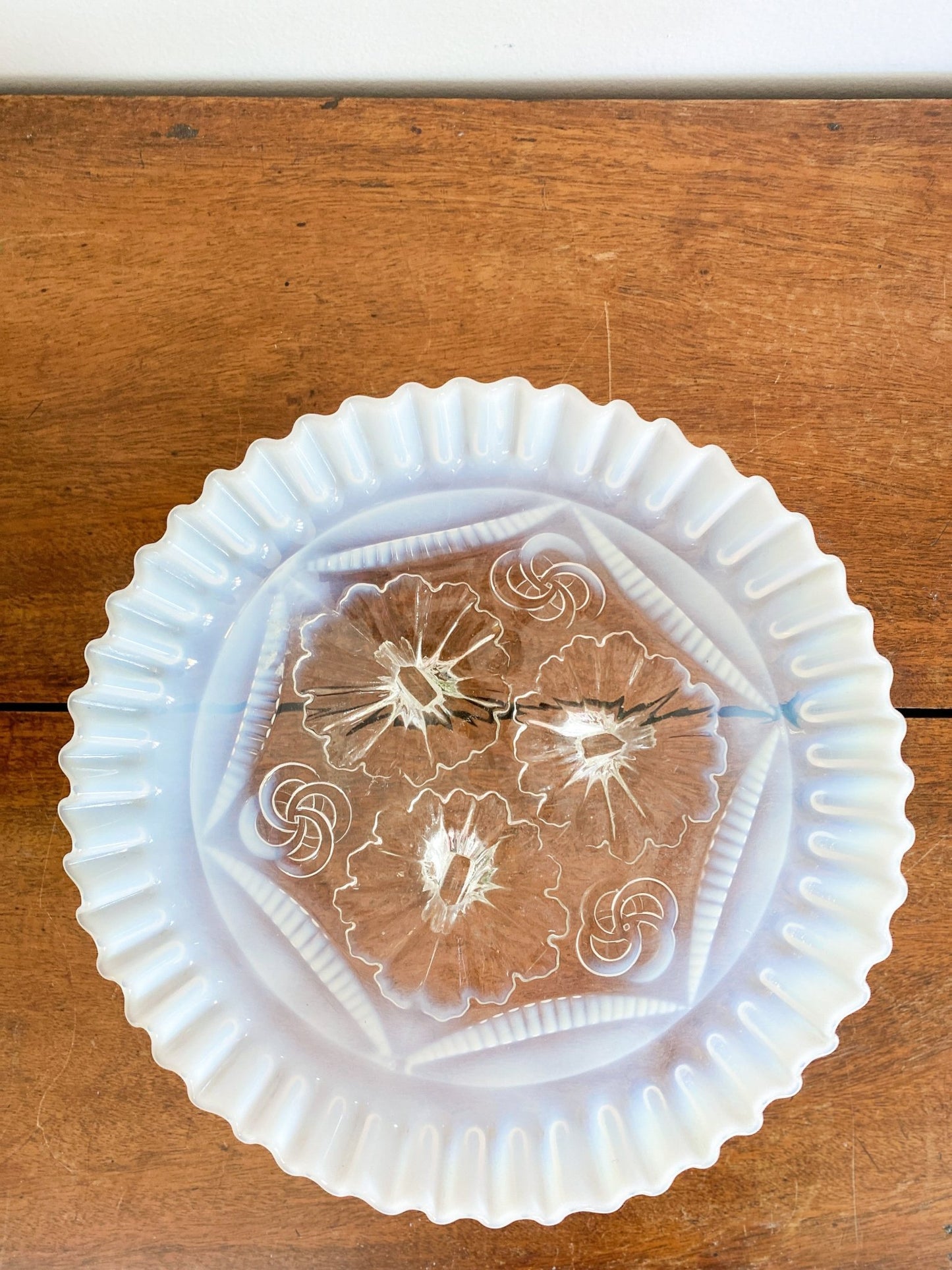 Antique Northwood Ruffles & Rings Opalescent Bowl - Perth Market