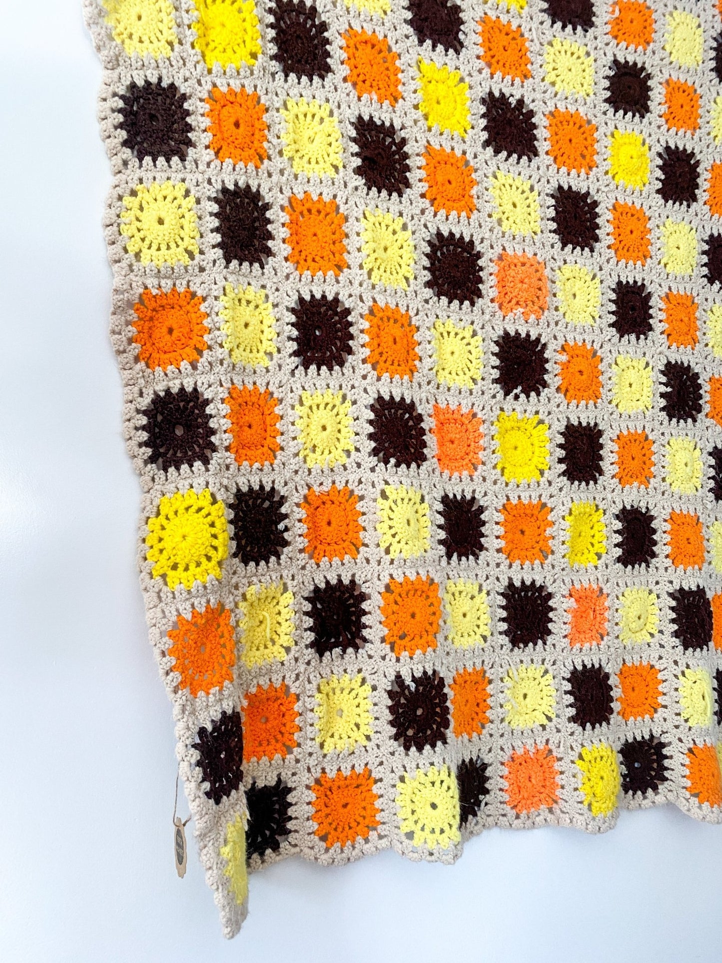 Brown and Orange Crocheted Afghan - Perth Market