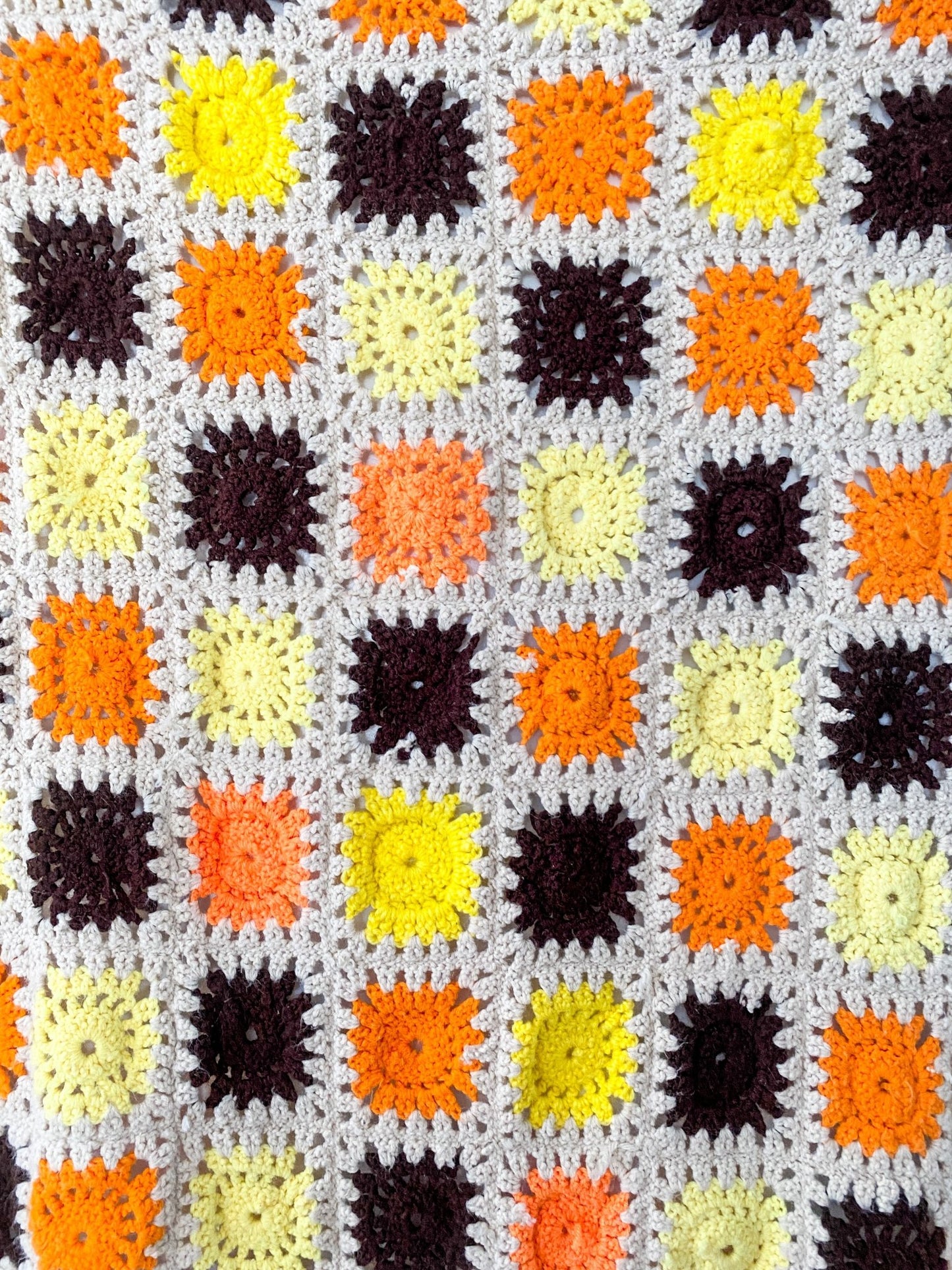 Brown and Orange Crocheted Afghan - Perth Market