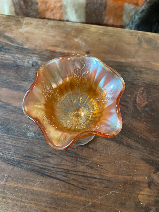 Carnival Glass Snack Bowl | Decorative | Stemmed Glass - Perth Market