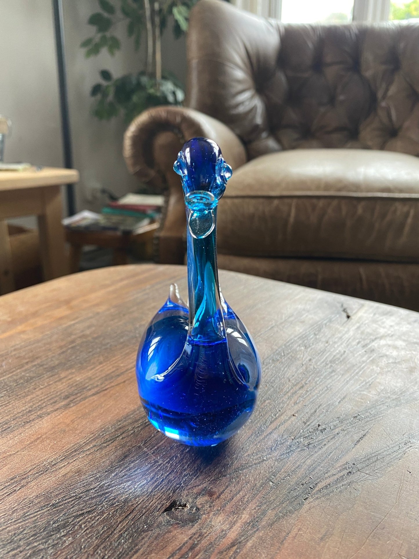 Chantilly Blue Glass Swan figurine - Perth Market