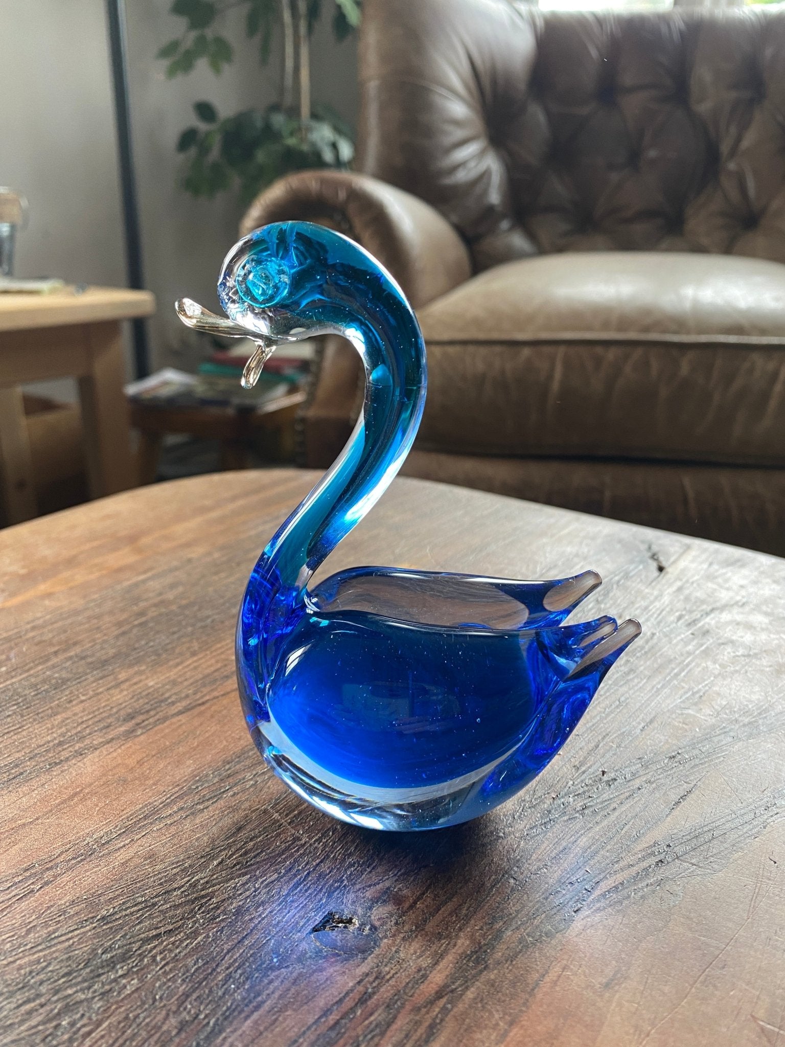 Chantilly Blue Glass Swan figurine - Perth Market