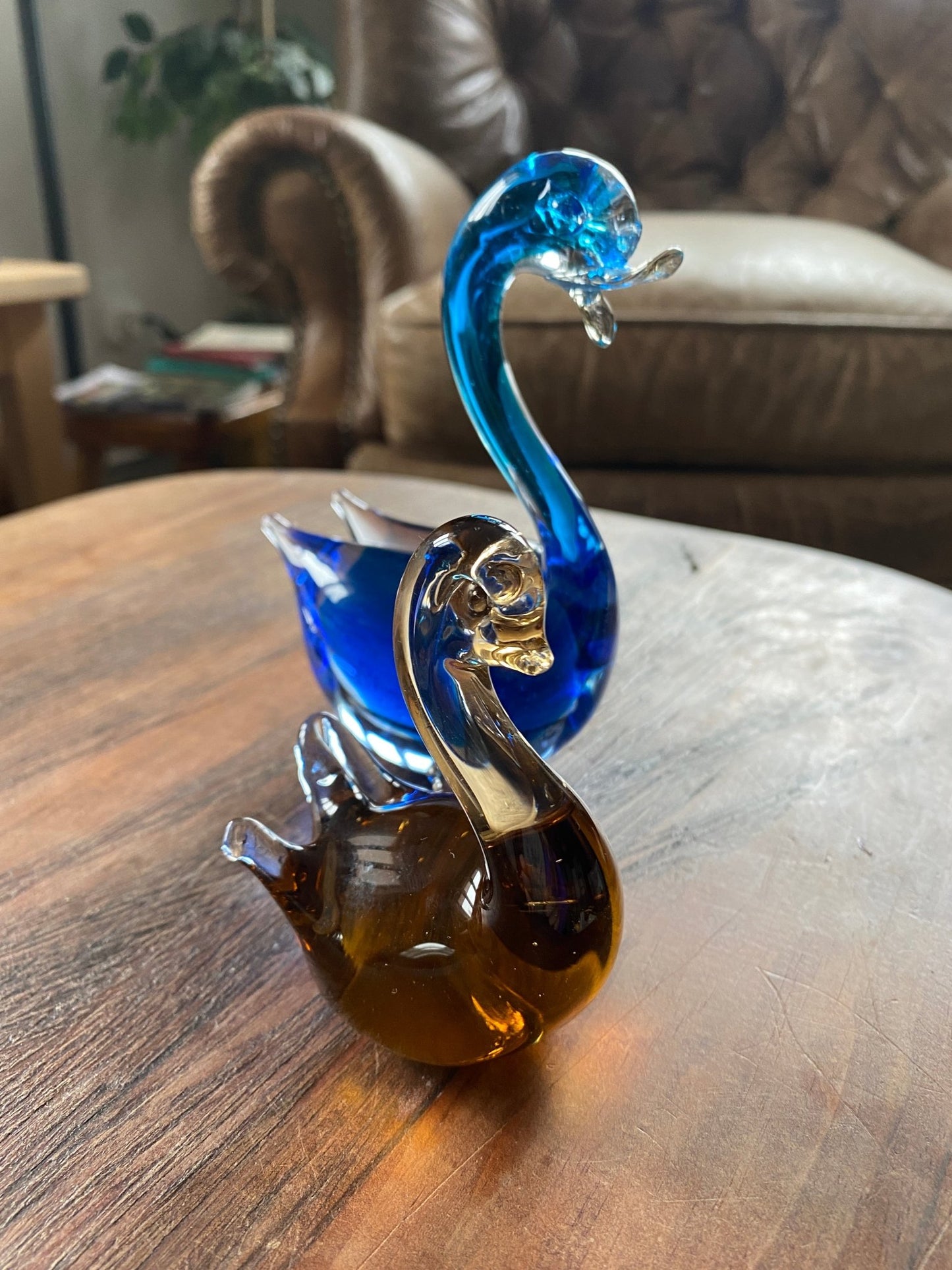 Chantilly Blue Glass Swan figurine - Perth Market