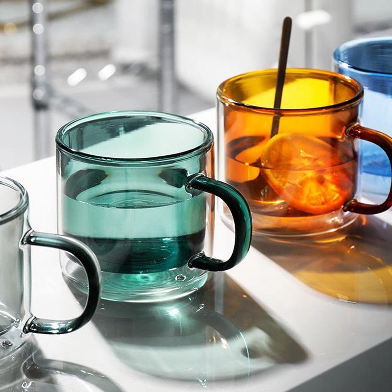 Clear Glass Double Layered Mugs - Perth Market
