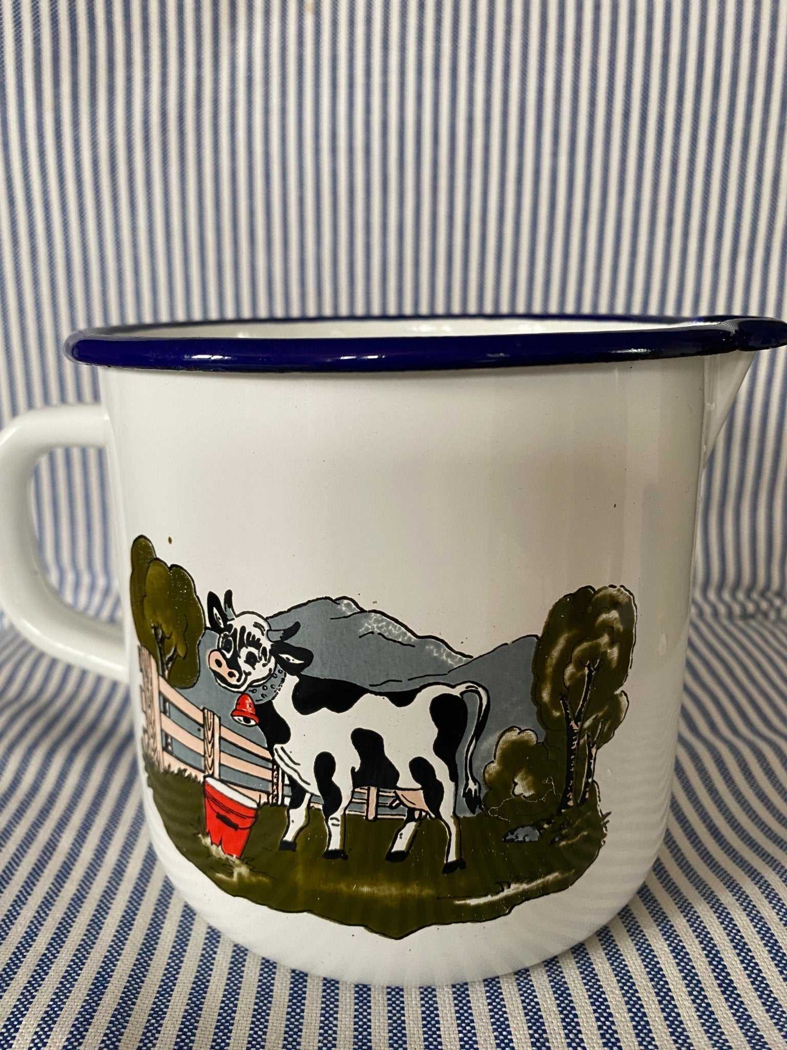 Cow Enamelware Pitcher with Measurements - Perth Market