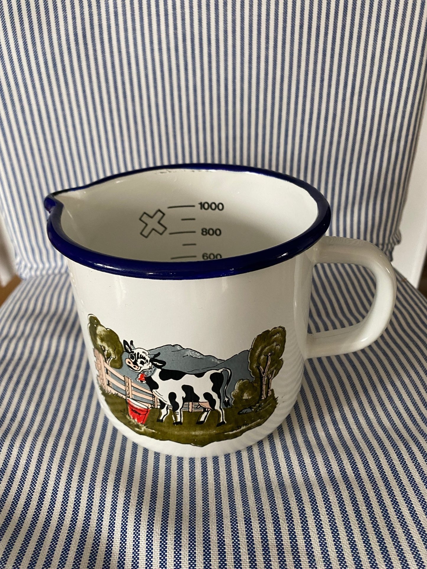 Cow Enamelware Pitcher with Measurements - Perth Market