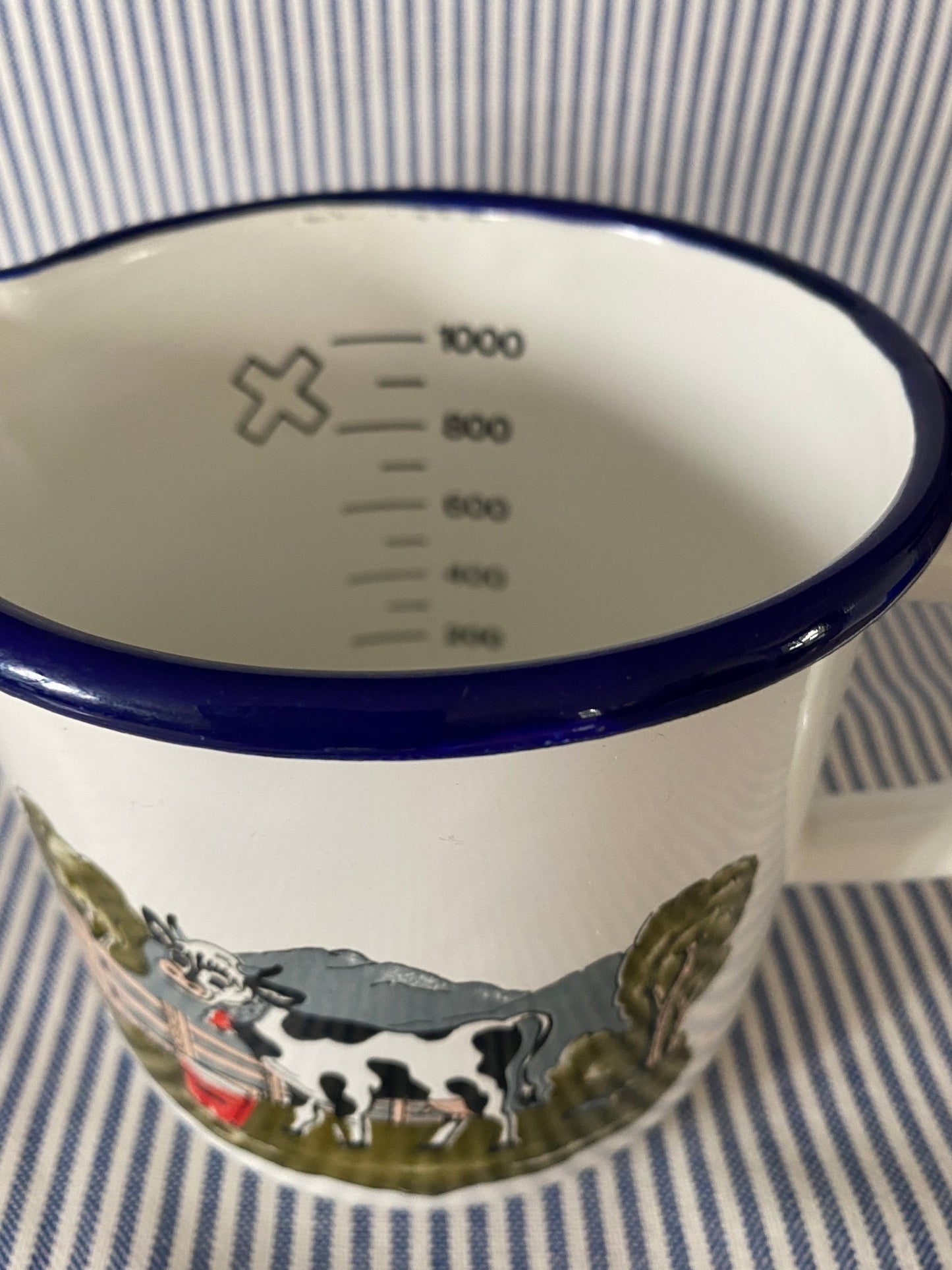 Cow Enamelware Pitcher with Measurements - Perth Market