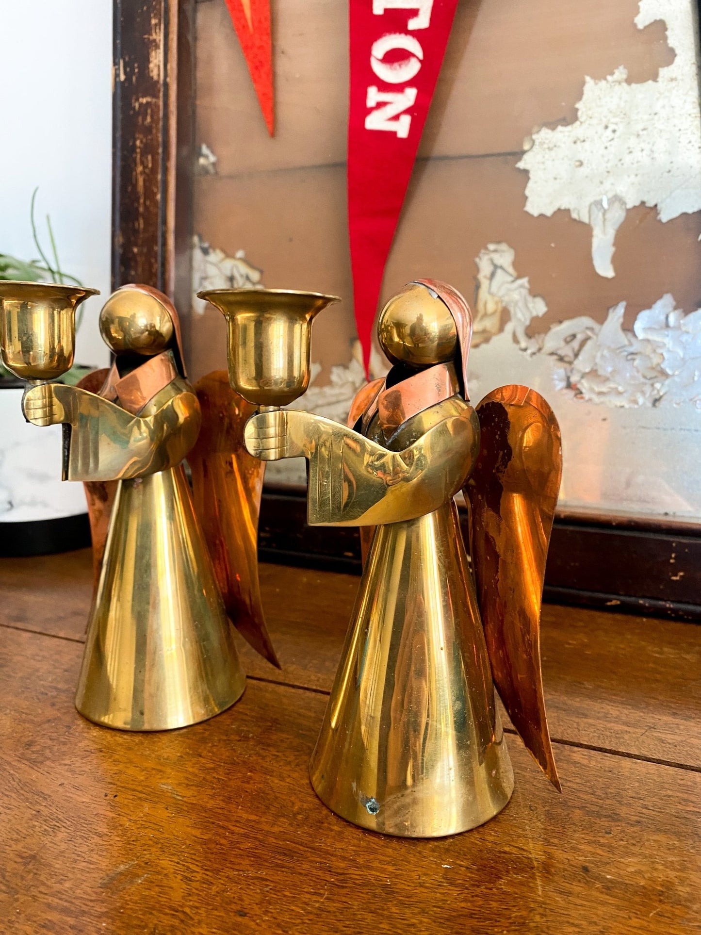 Eaton’s Brass and Copper Angel Candleholder - Perth Market