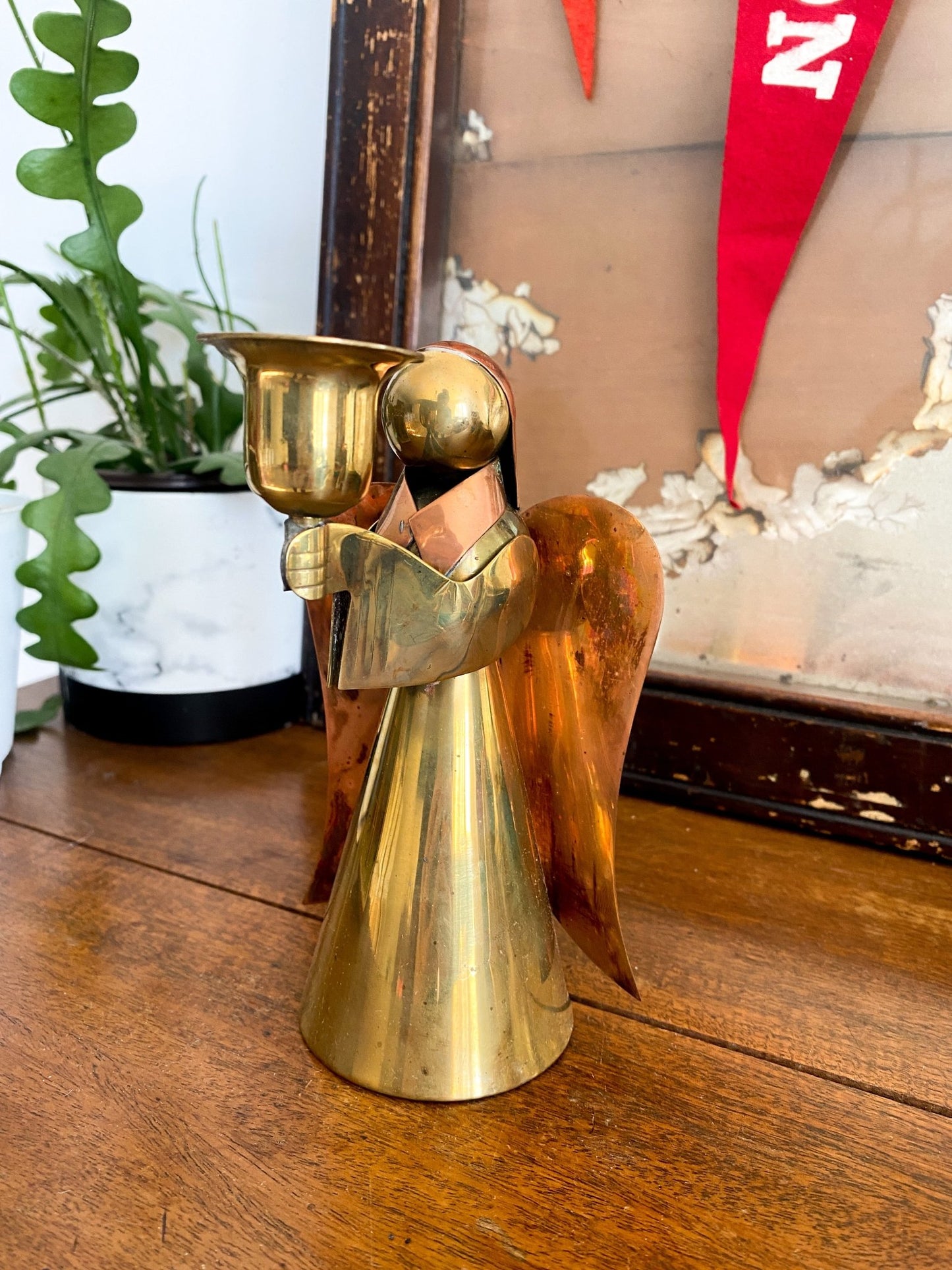 Eaton’s Brass and Copper Angel Candleholder - Perth Market