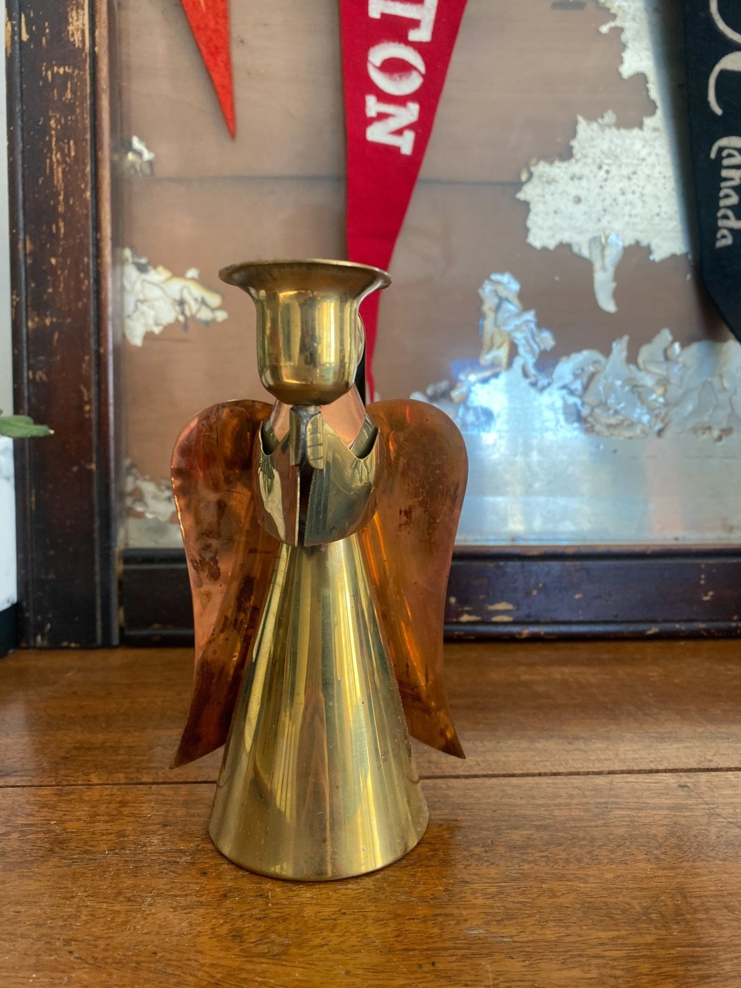 Eaton’s Brass and Copper Angel Candleholder - Perth Market