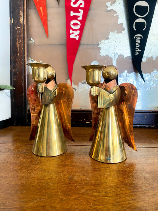 Eaton’s Brass and Copper Angel Candleholder - Perth Market