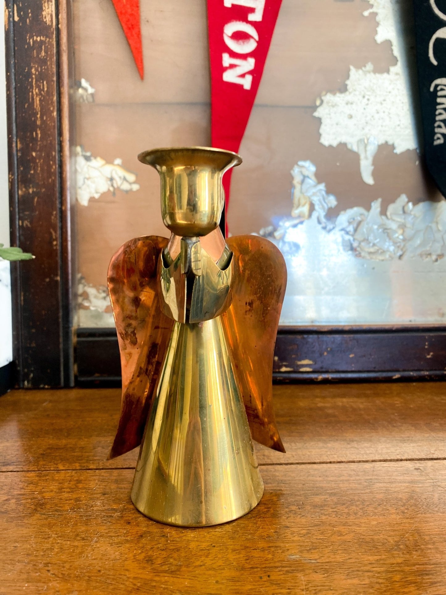 Eaton’s Brass and Copper Angel Candleholder - Perth Market