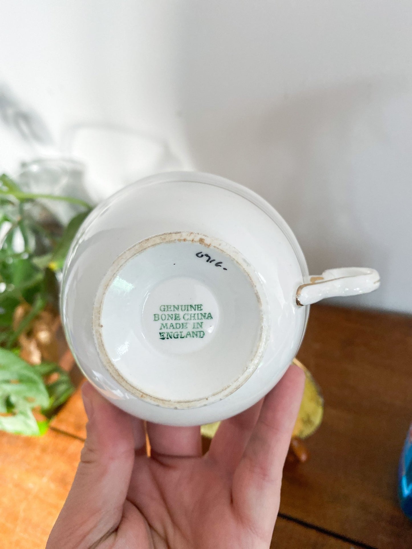 English Porcelain Yellow & Gold Tea Cup + Saucer - Perth Market