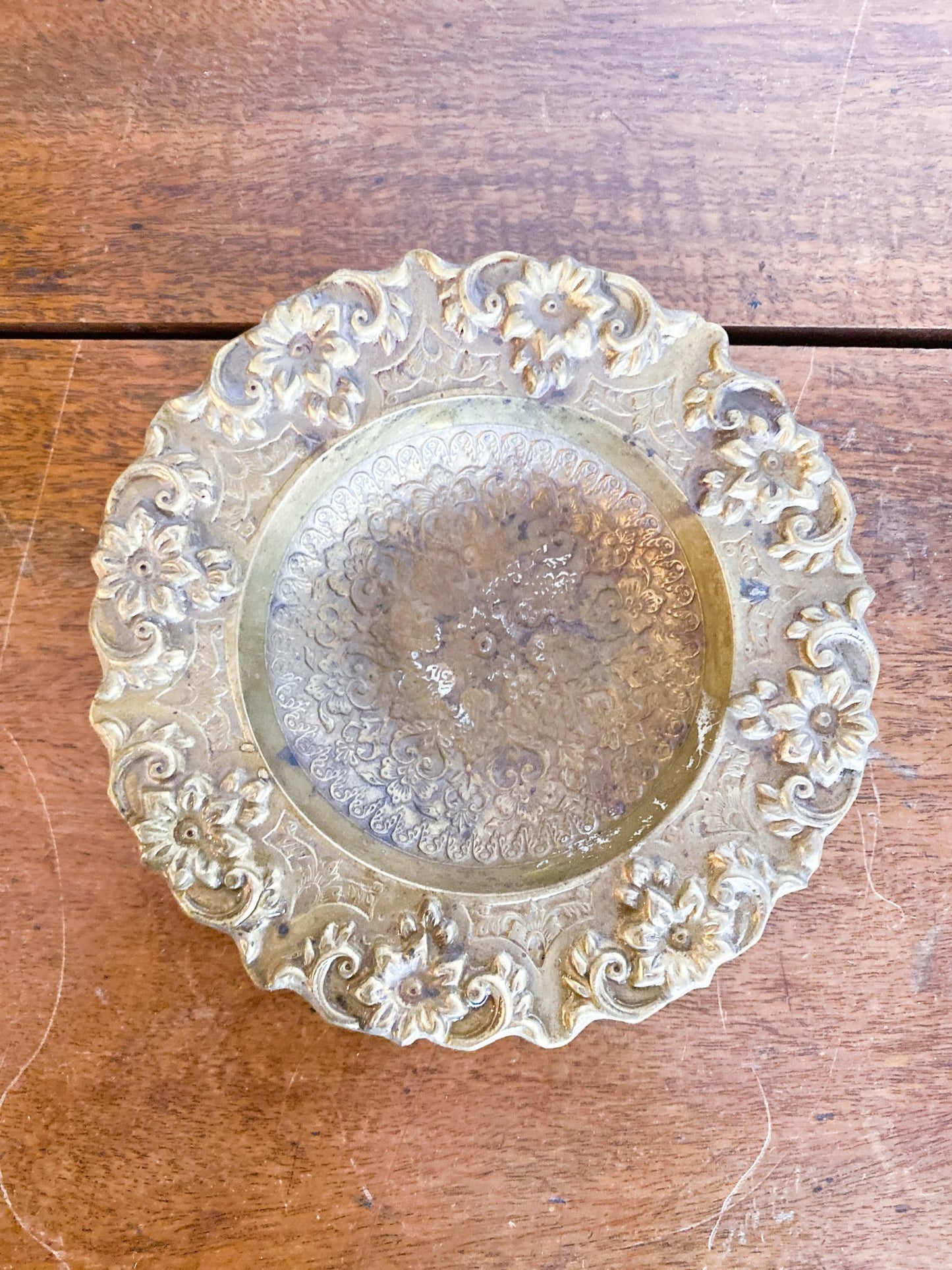 Floral Brass Catch-All Dish - Perth Market