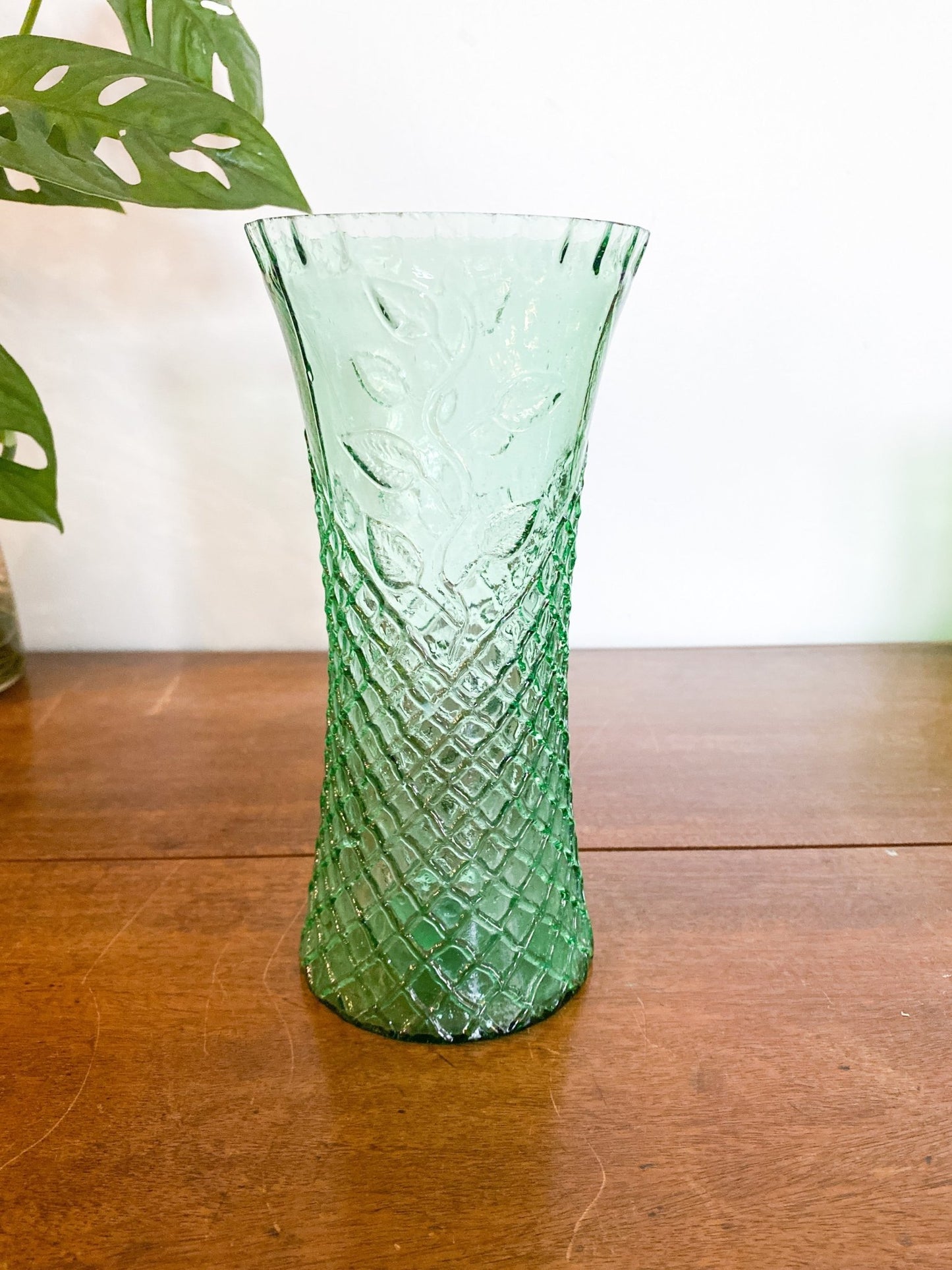 Floral Green Glass Vase - Perth Market