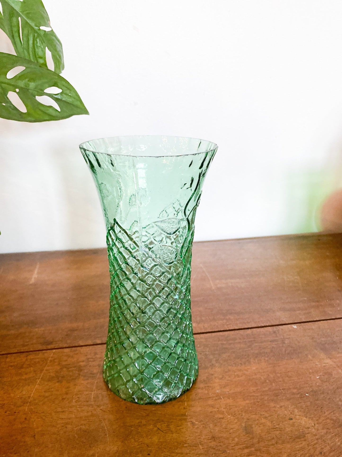 Floral Green Glass Vase - Perth Market