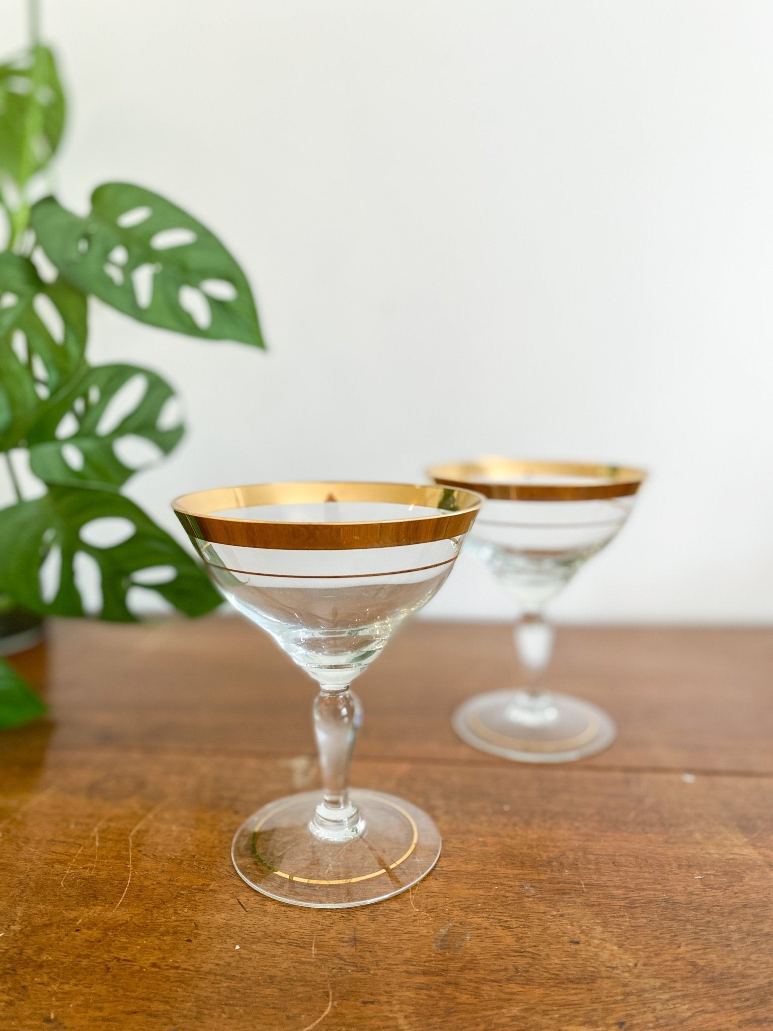 Gold Rimmed Champagne Glasses - Perth Market