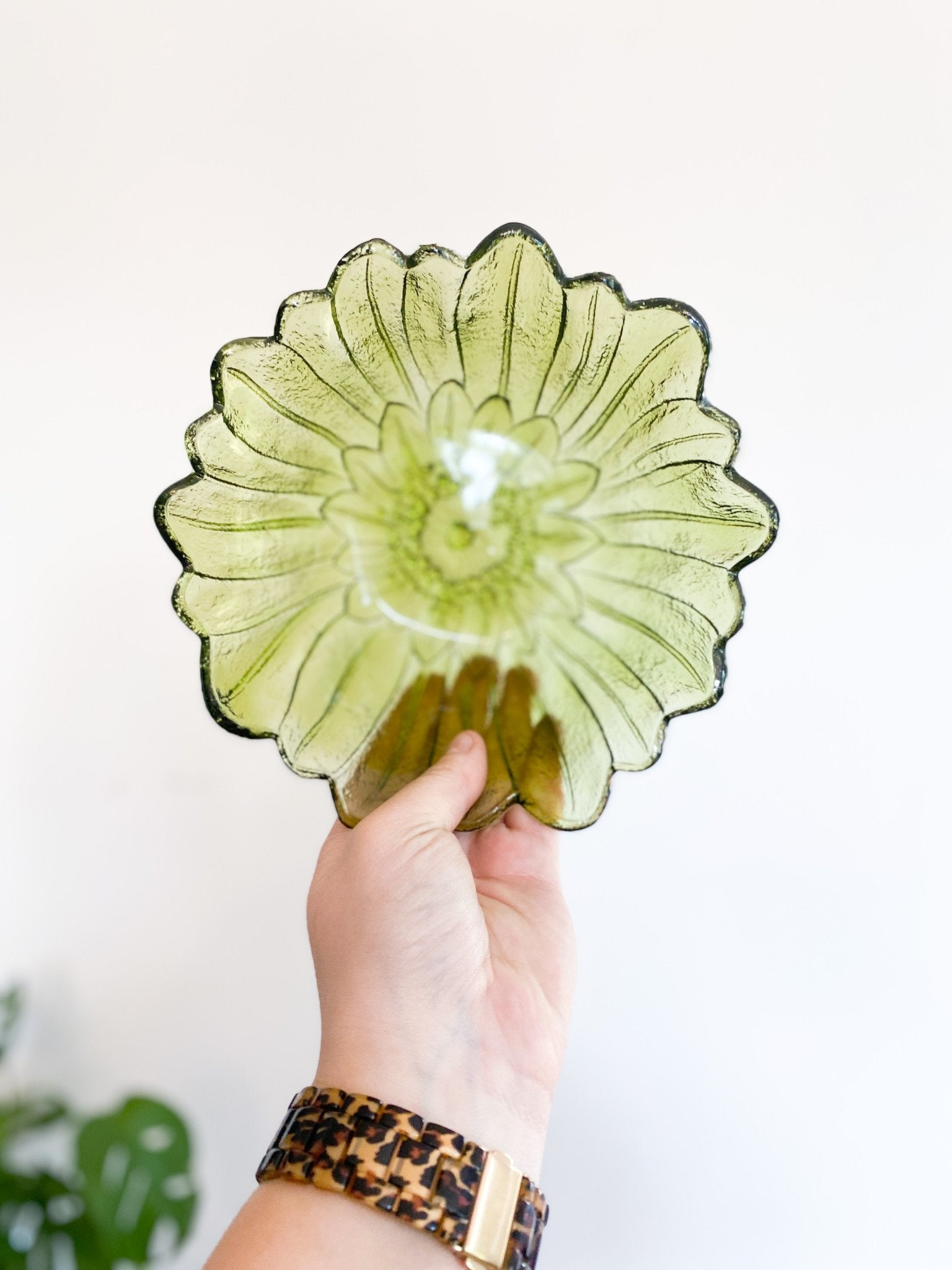 Green Glass Flower Bowl - Perth Market