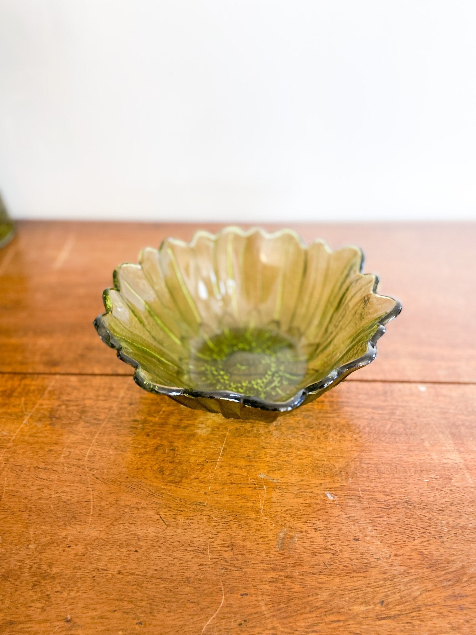 Green Glass Flower Bowl - Perth Market