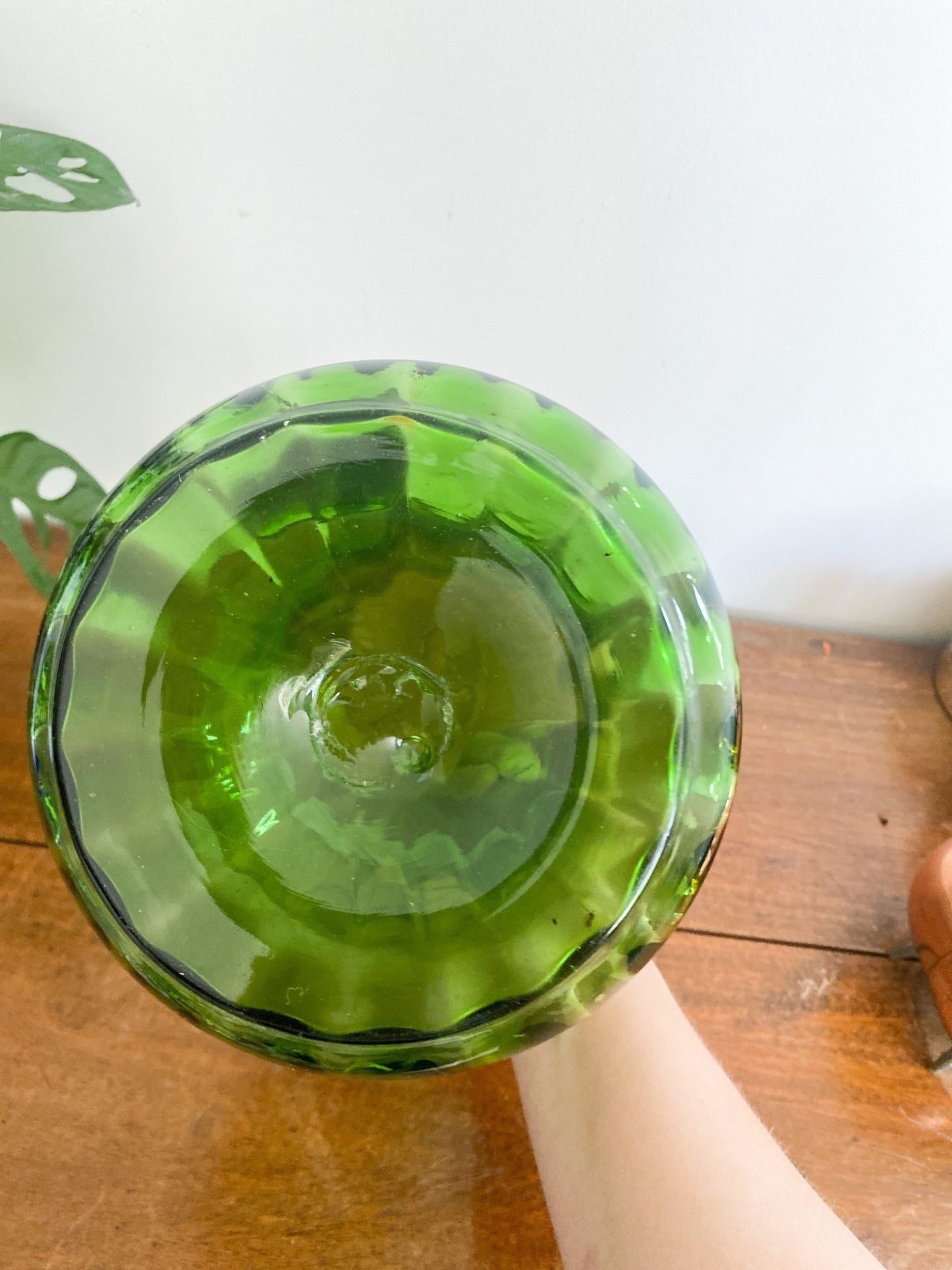 Green Glass Jug with Gold Design - Perth Market