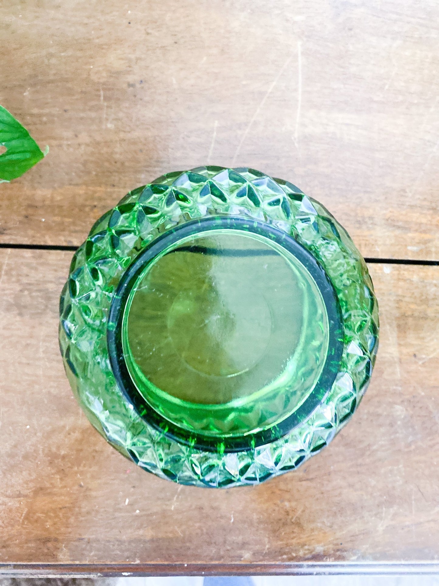 Green Glass Wide Rim Vase - Perth Market