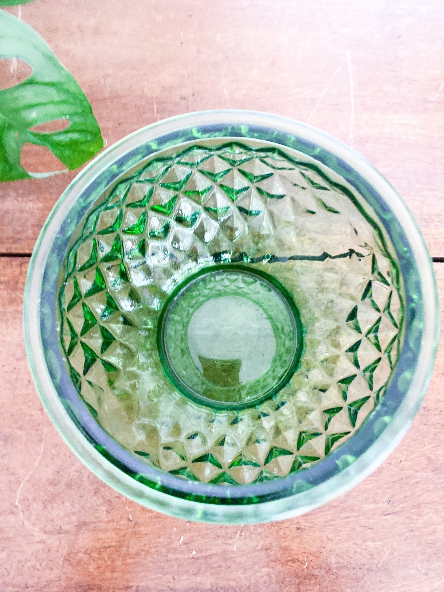 Green Glass Wide Rim Vase - Perth Market