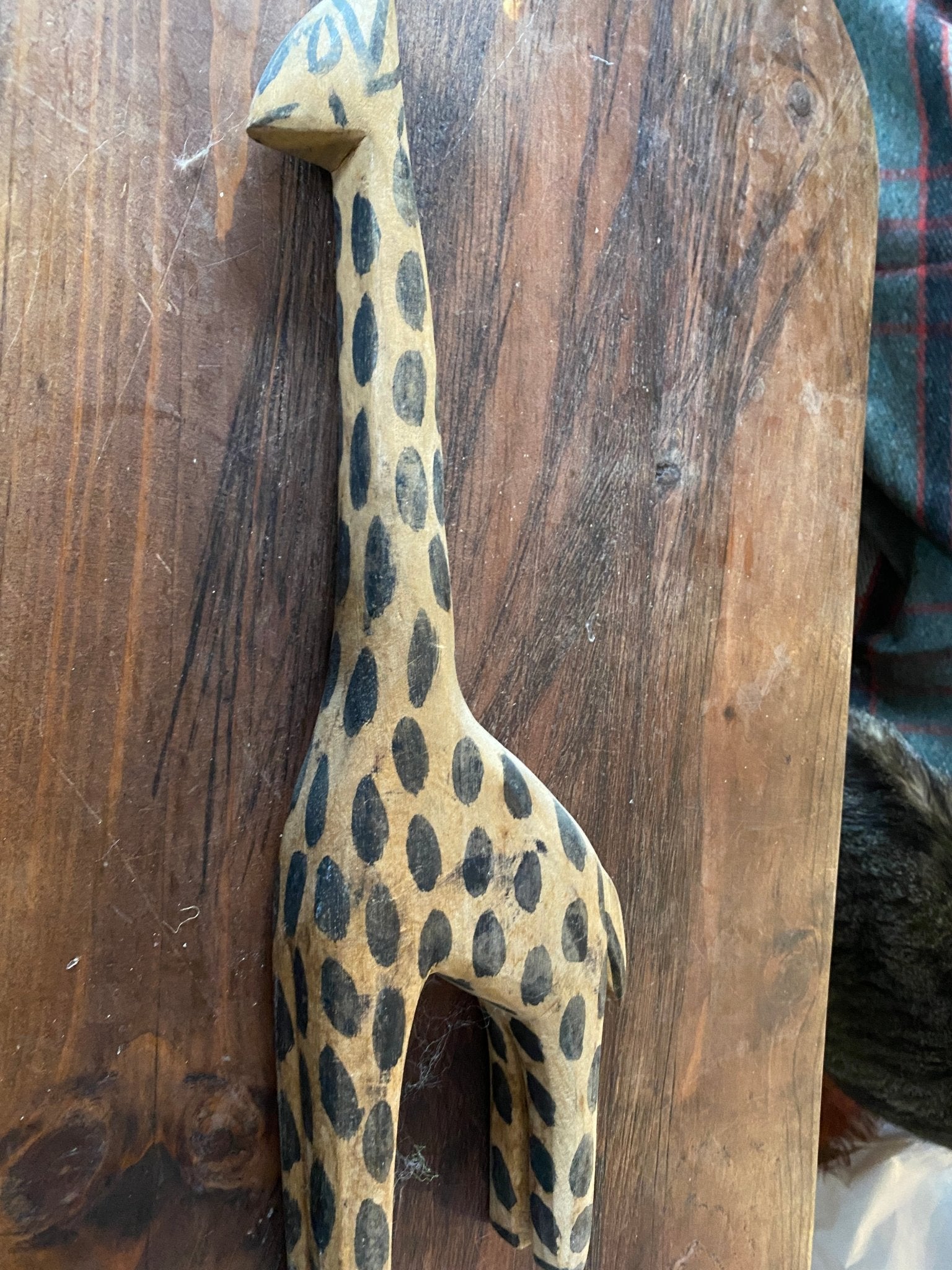 Hand Carved Wooden Giraffe - Perth Market