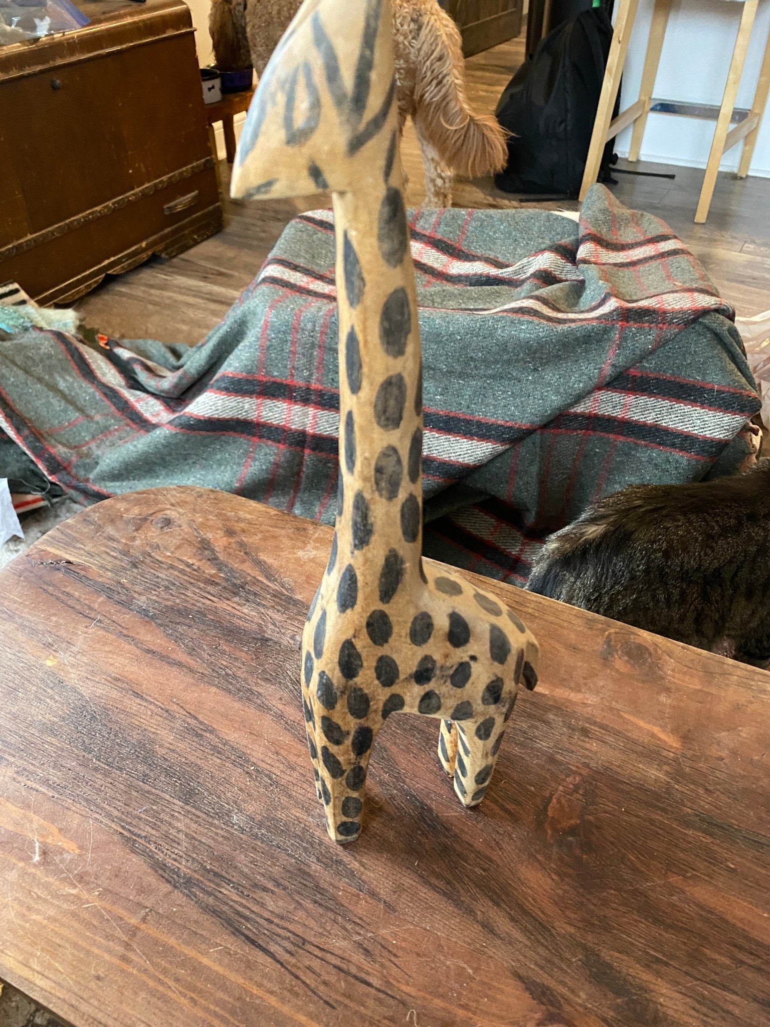 Hand Carved Wooden Giraffe - Perth Market