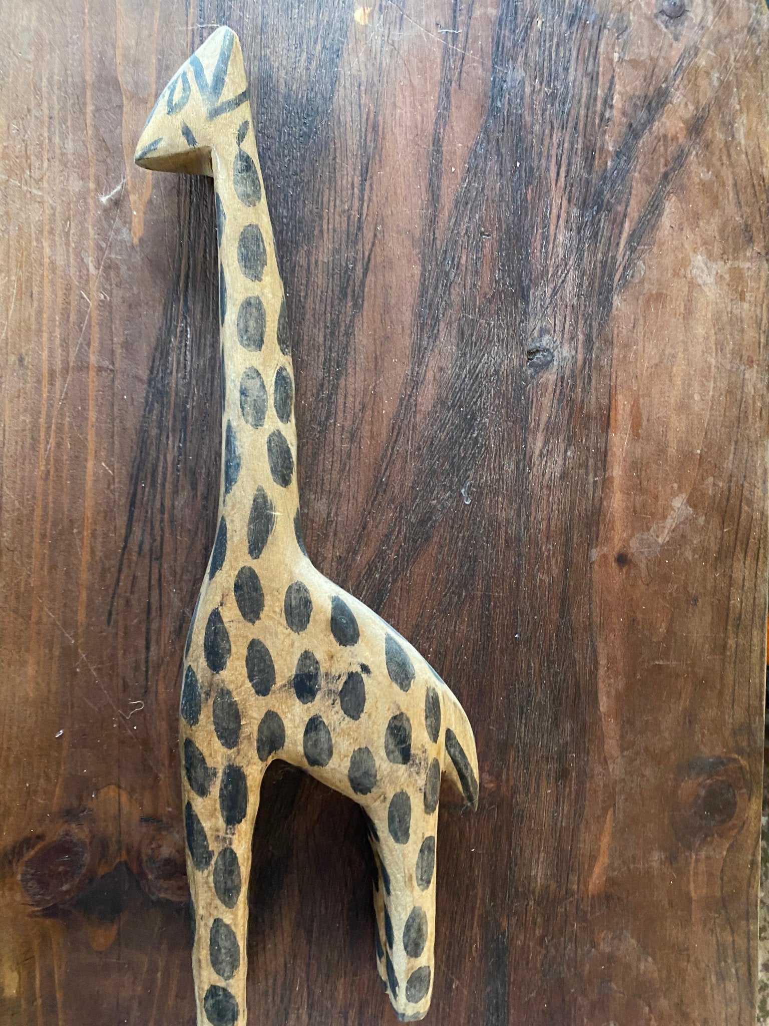 Hand Carved Wooden Giraffe - Perth Market