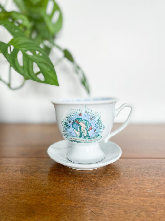 Hendricks Gin, “In Cucumeris Veritas” Teacup + Saucer - Perth Market